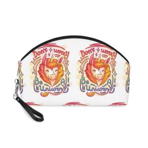 Cool Cartoon Hand Drawn Magic Horse With Lettering Worry Be Unicorn Vector Illustration Makeup Bag