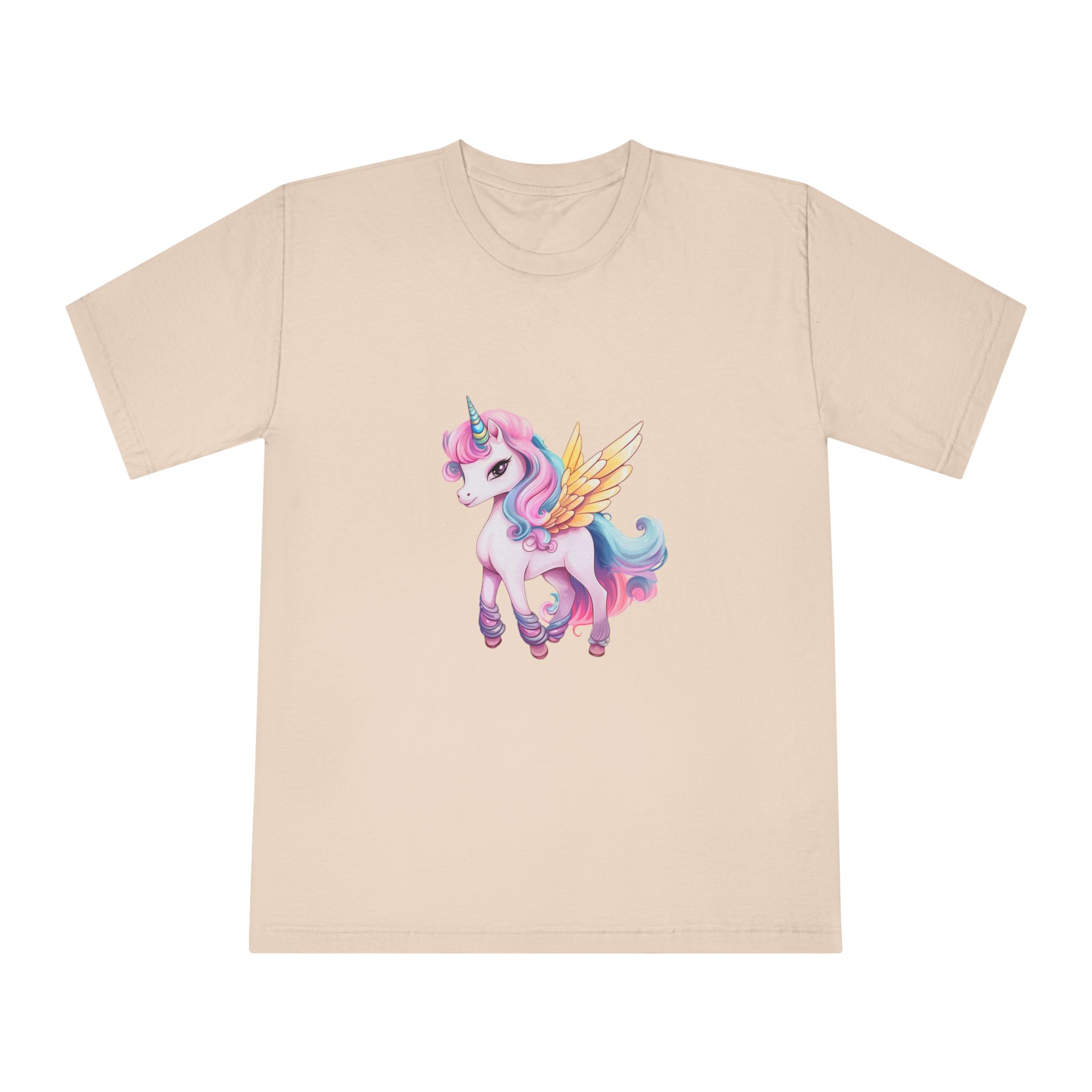 There Is Cartoon Unicorn With Pink Mane Blue Tail Generative Ai Unisex Classic Crewneck T Shirt - Image 9