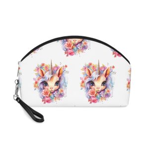 Cute Colorful Magic Unicorn With Flowers Watercolor Style (4) Copy Makeup Bag