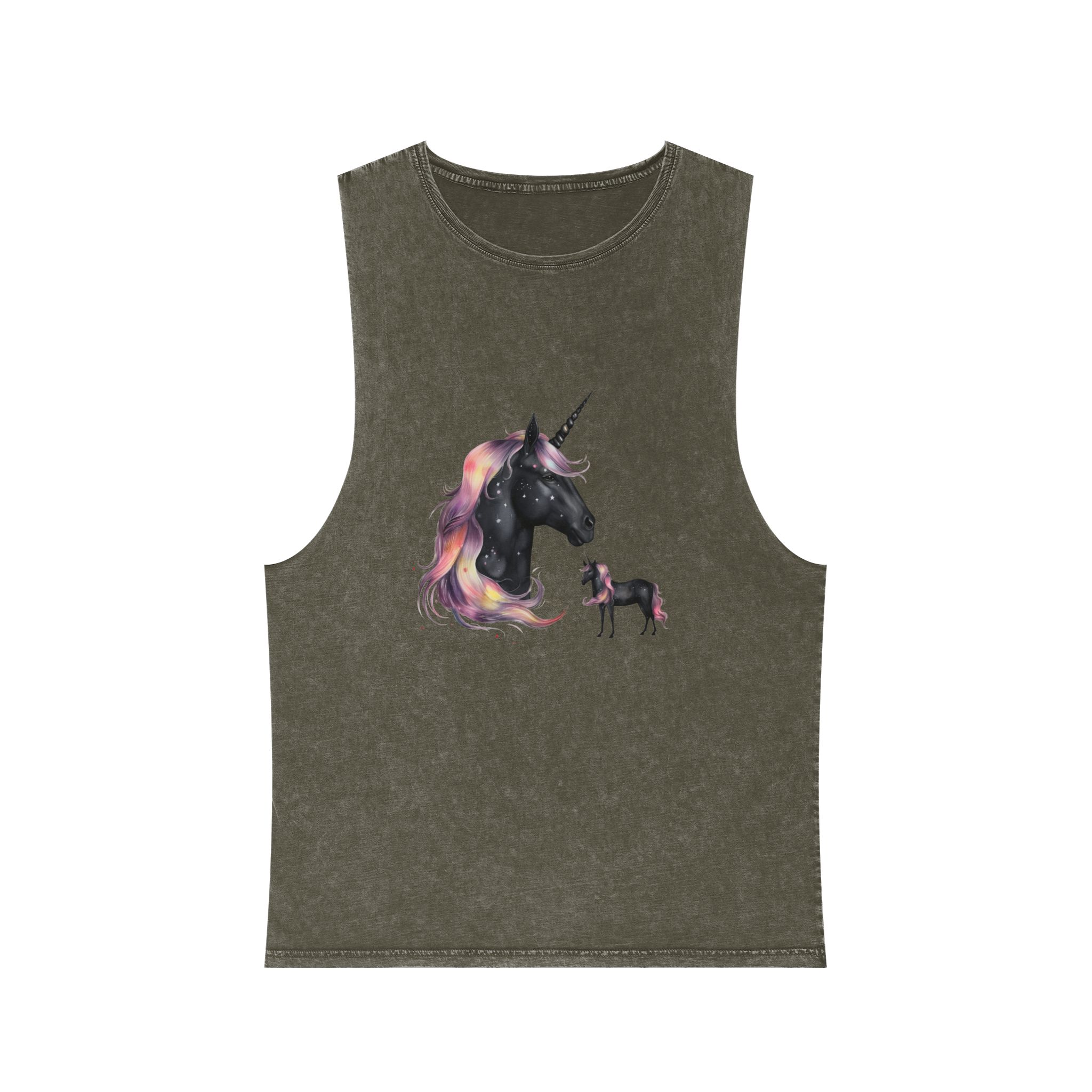 There Is Unicorn Star Sky Generative Ai Unisex Stonewash Tank Top - Image 5