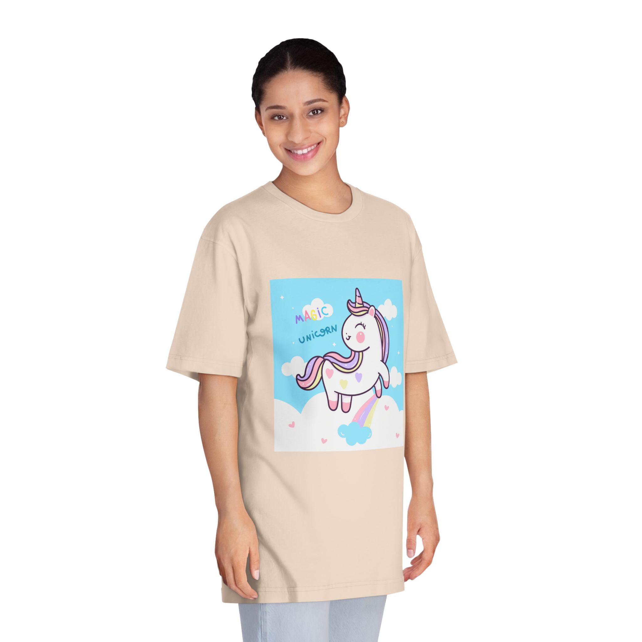 Unicorn Fly With Rainbow Kawaii Animal Unisex Classic Crewneck T Shirt - Image 11