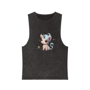 Little Curious Unicorn Copy 4 Unisex Stonewash Tank Top