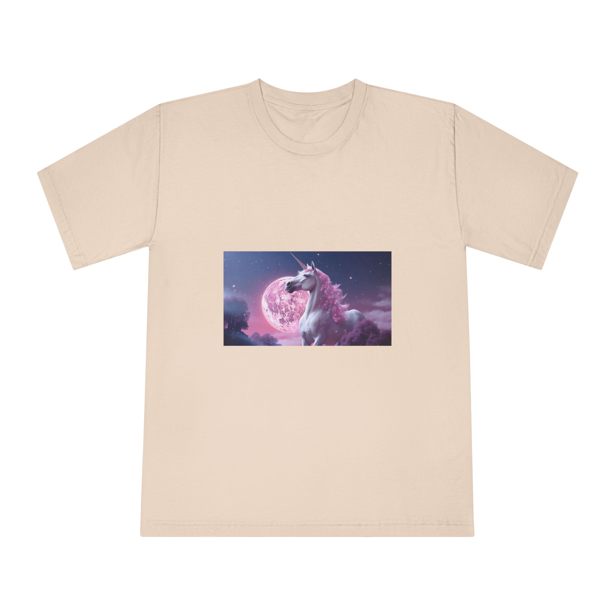 Pink Background With Unicorn Illustration Ai Generativexa Unisex Classic Crewneck T Shirt - Image 9