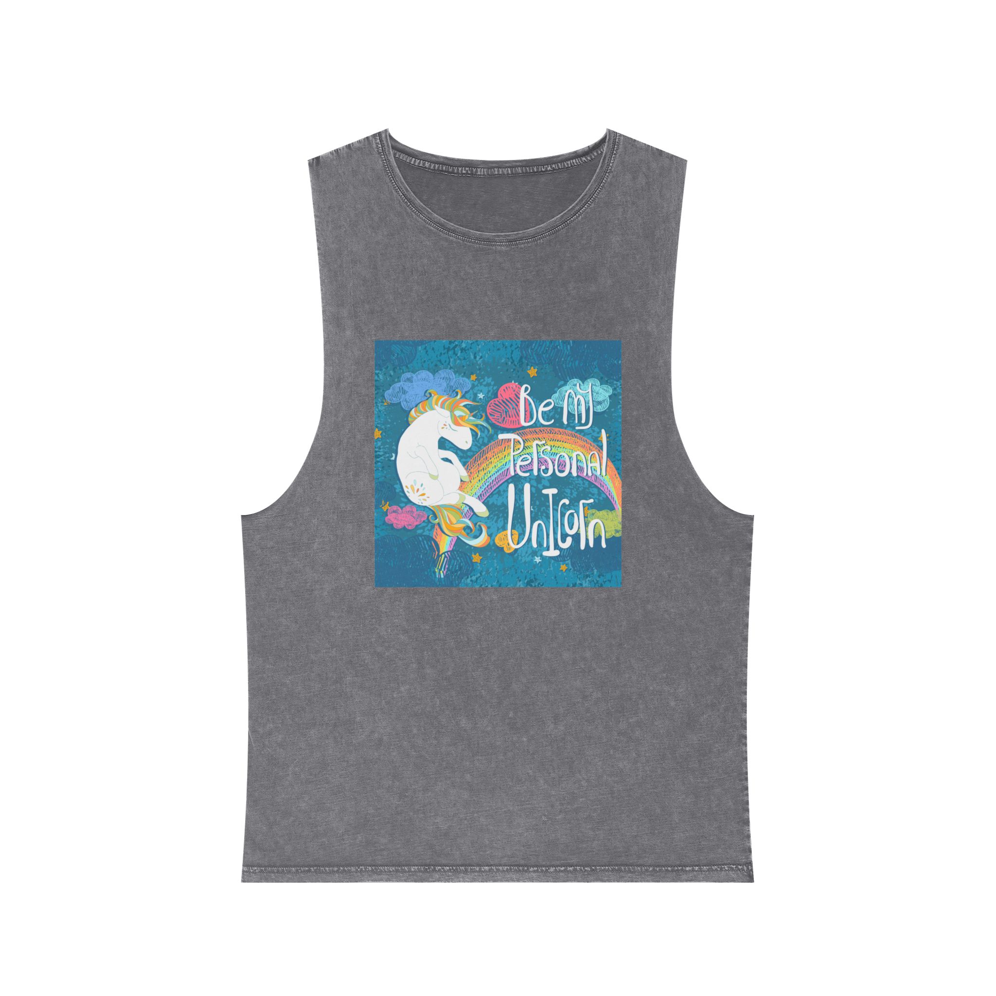 Be My Personal Unicorn Unisex Stonewash Tank Top - Image 9