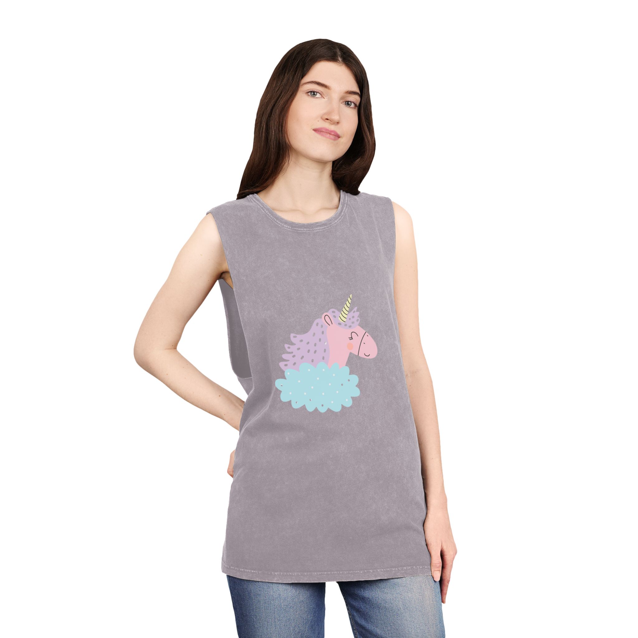 Sweetie Unicorn 184636 Unisex Stonewash Tank Top - Image 20