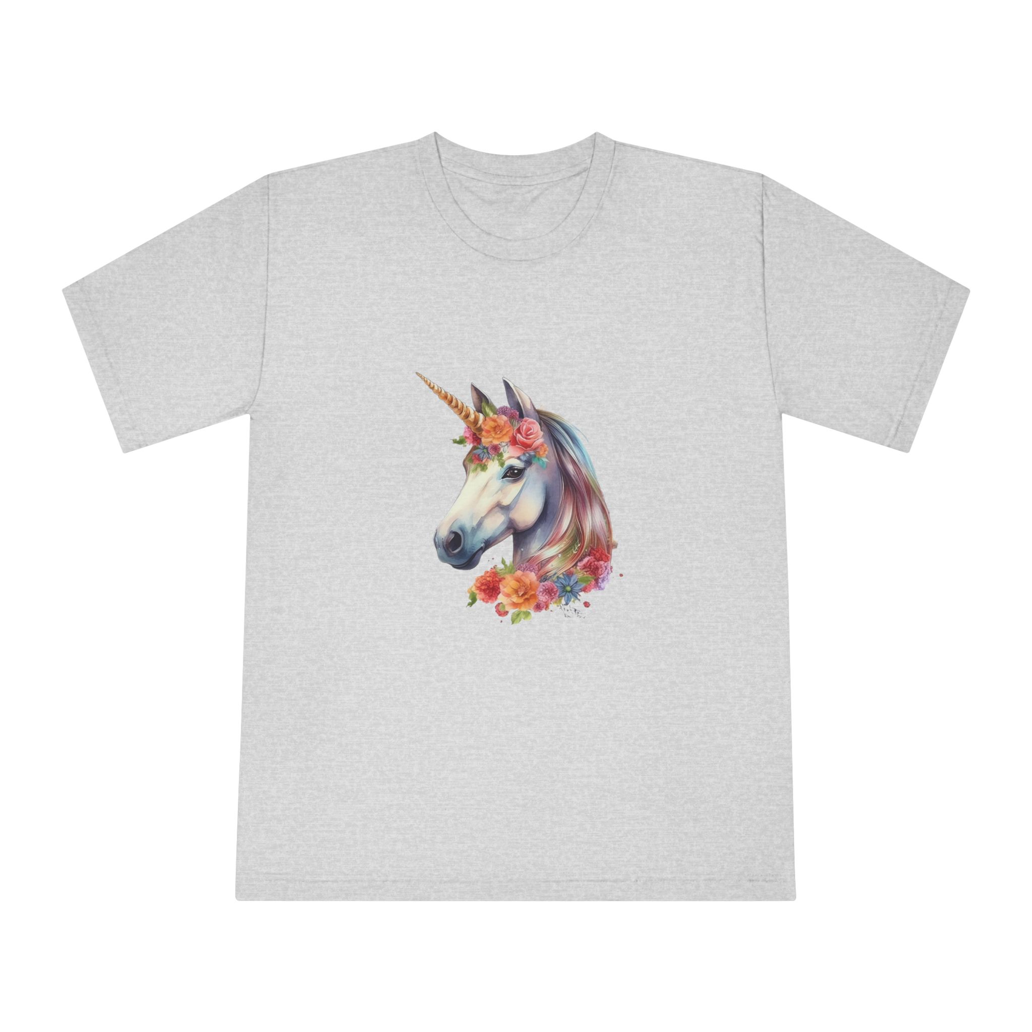 Watercolor Unicorn With Floral Crown Fotor Bg Remover 2023120317822 Unisex Classic Crewneck T Shirt - Image 13