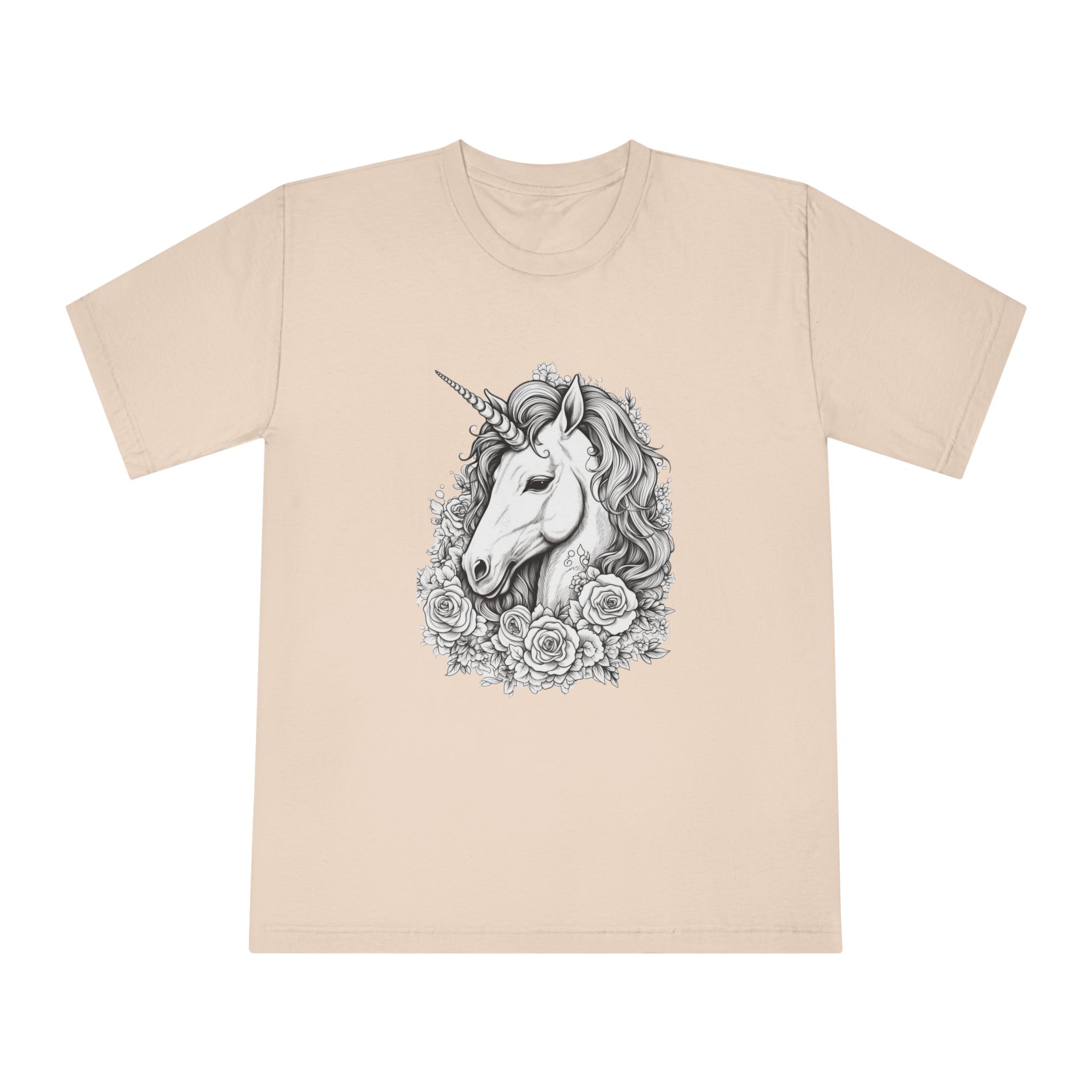 Unicorn With Roses Roses Around It Generative Ai Unisex Classic Crewneck T Shirt - Image 9