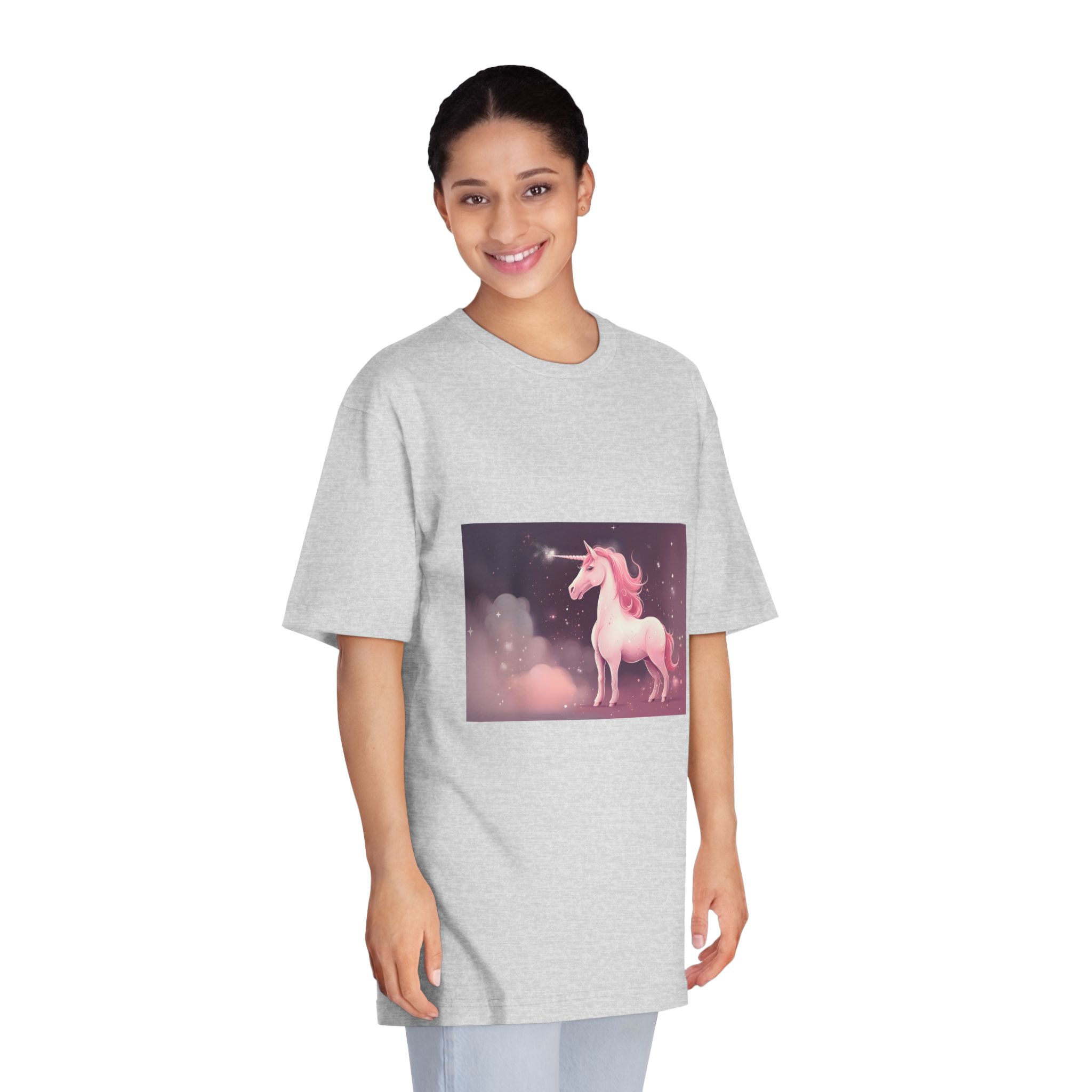 Pink Unicorn Fantastic Illustration Unisex Classic Crewneck T Shirt - Image 15