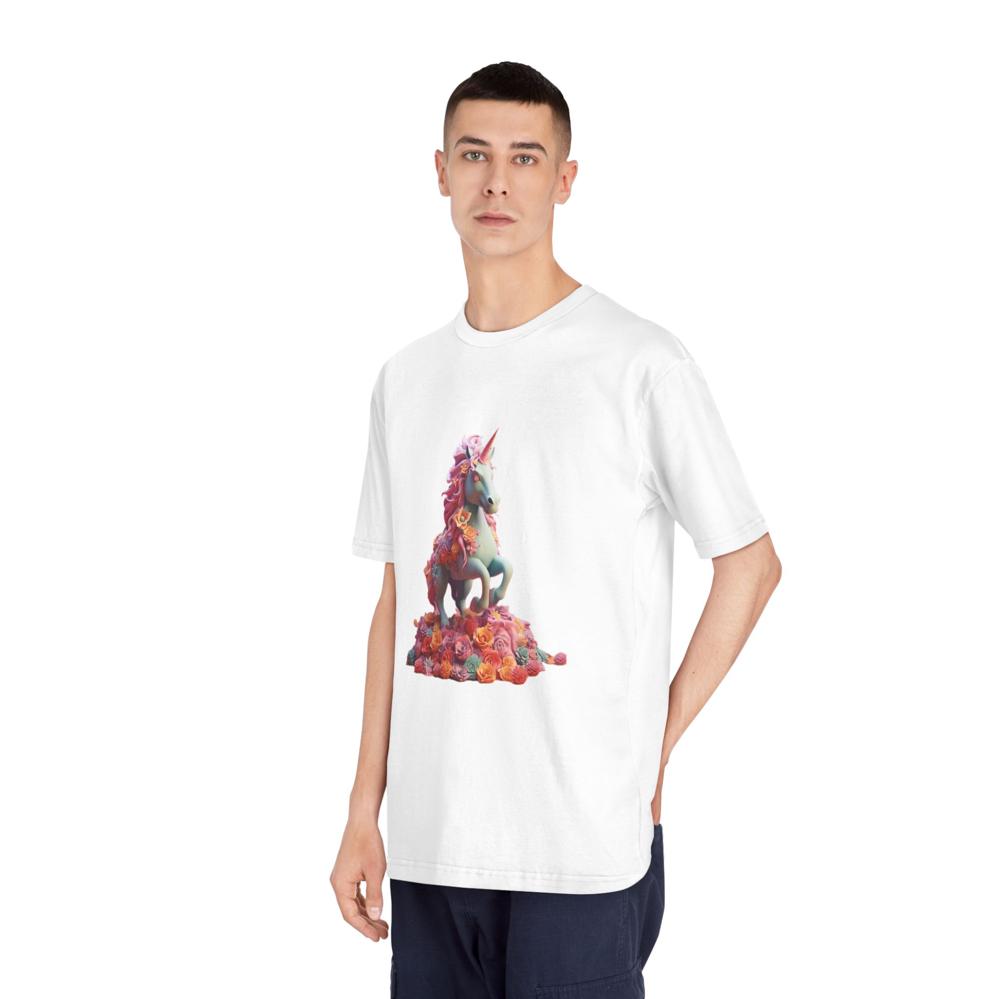 Colorful 3d Mythical Unicorn (3) Copy Unisex Classic Crewneck T Shirt - Image 4