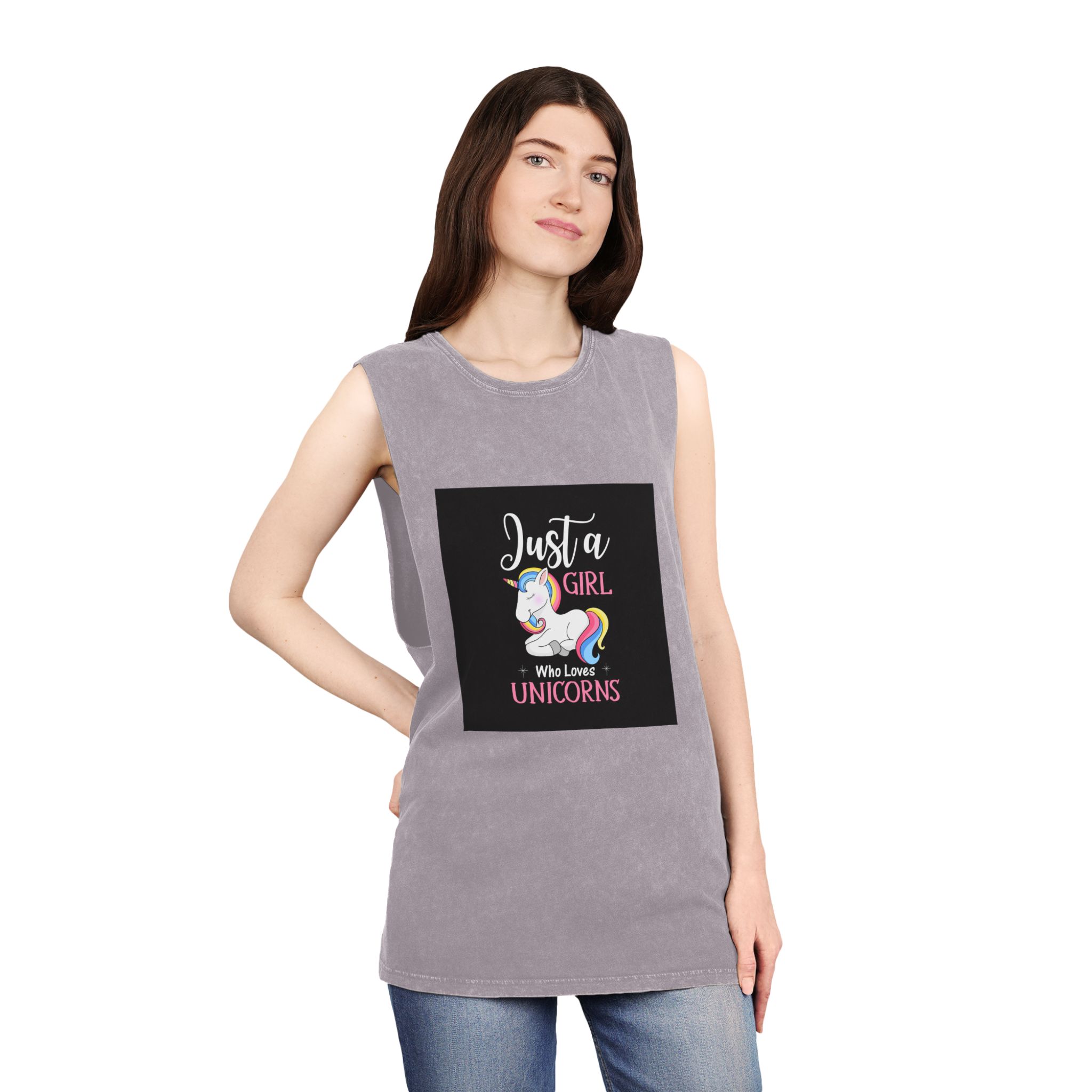 Unicorn 10 Unisex Stonewash Tank Top - Image 20