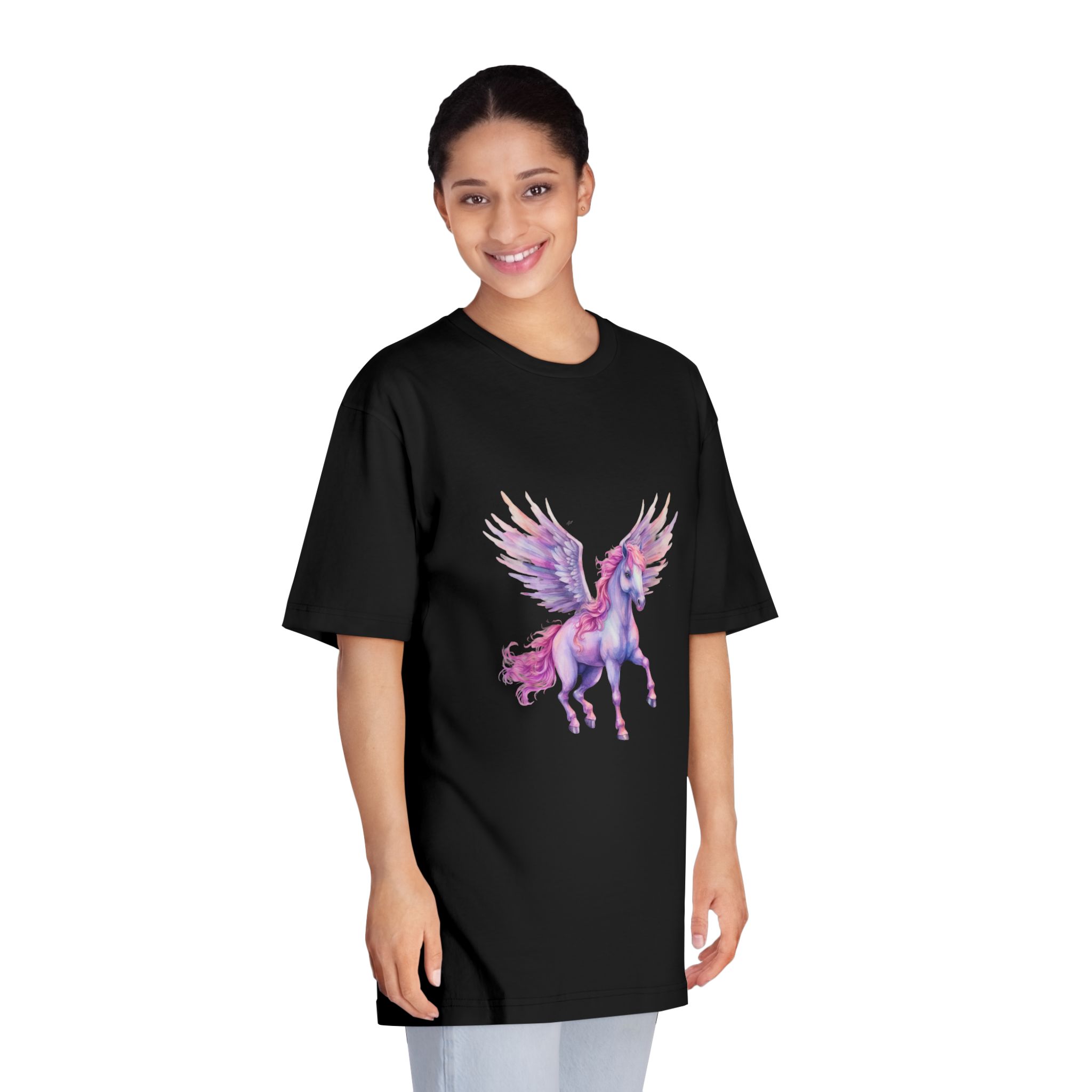 Painting Unicorn With Pink Hair Wings Generative Ai Unisex Classic Crewneck T Shirt - Image 7
