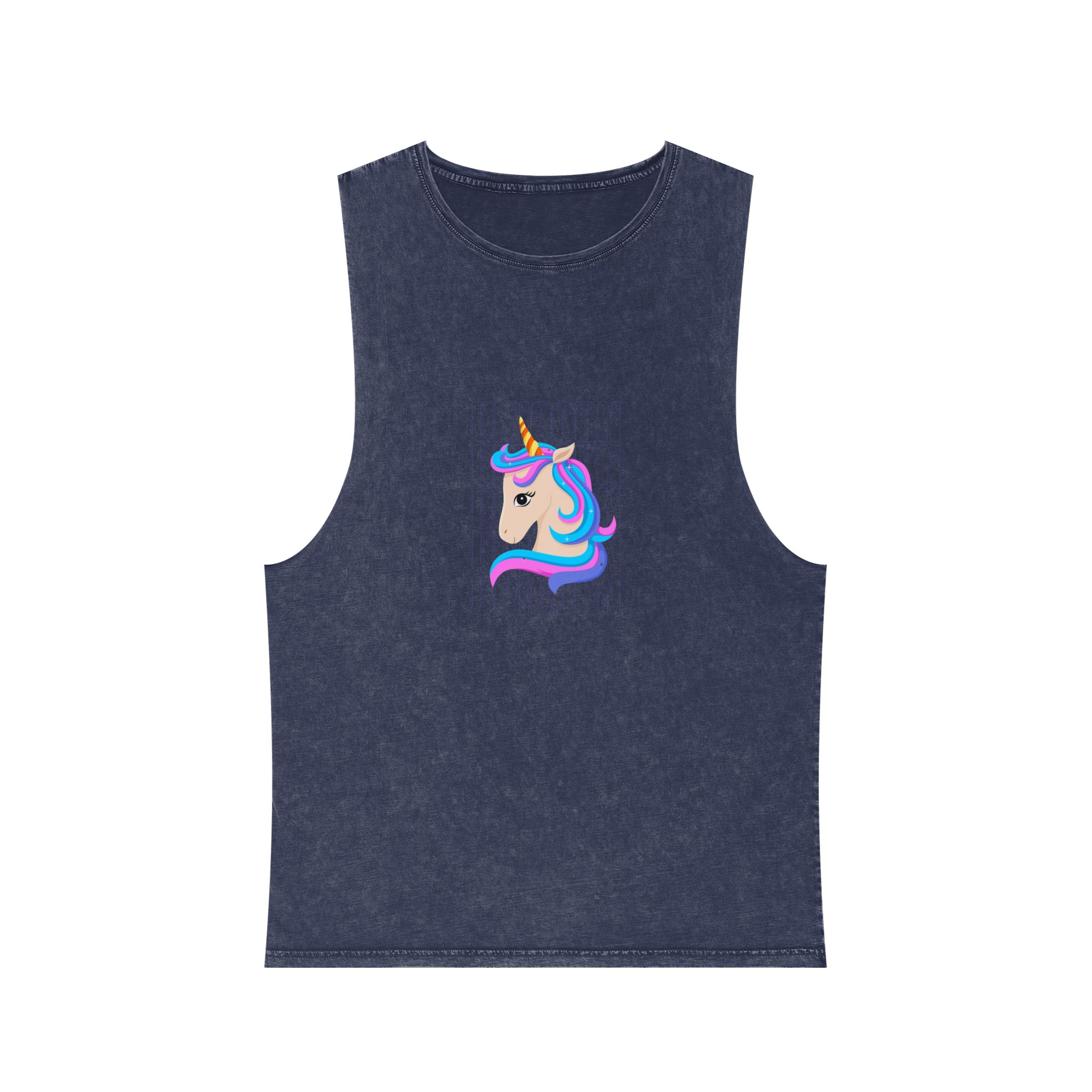 Cute Unicorn Unisex Stonewash Tank Top - Image 13