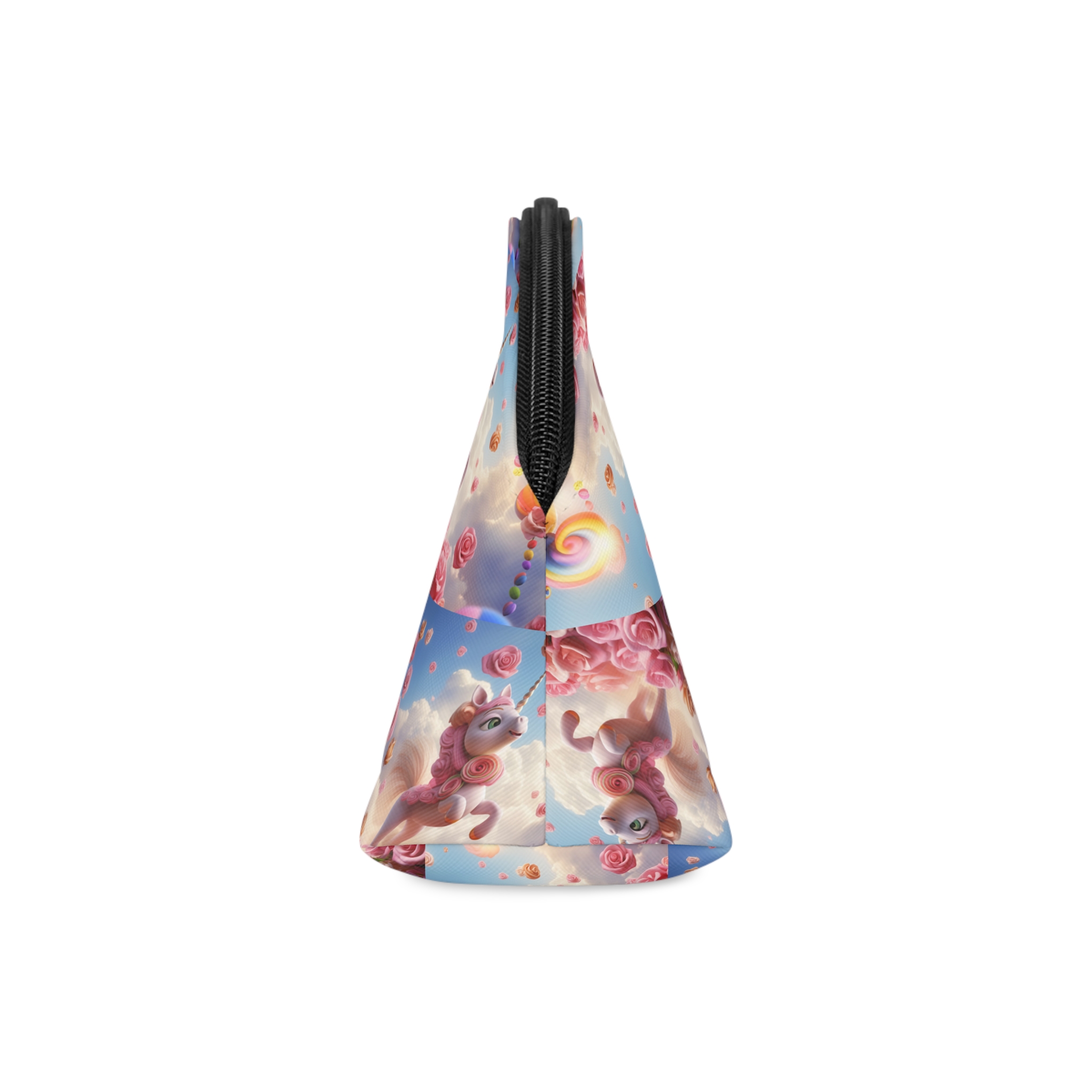 There Is Unicorn That Is Flying Through Air With Roses Generative Ai Makeup Bag - Image 4