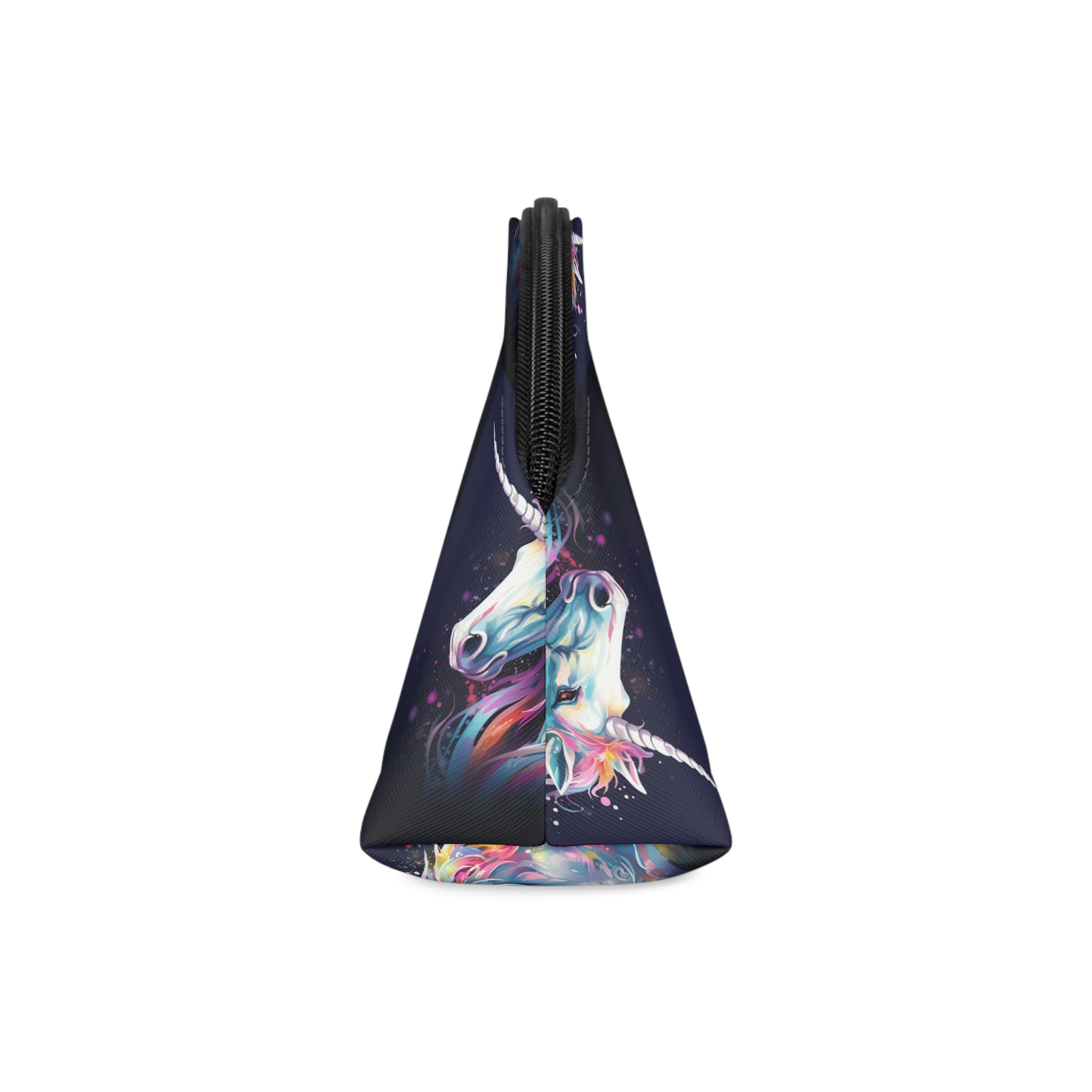 Unicorn Head Colorful Art White Background Makeup Bag - Image 4