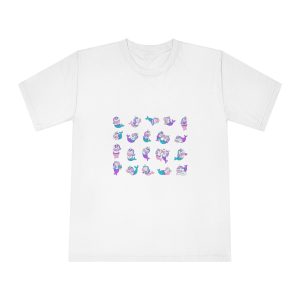 Cute Kawaii Unicorn Mermaid Fantasy Cartoon Characters Hand Drawn Style Unisex Classic Crewneck T Shirt