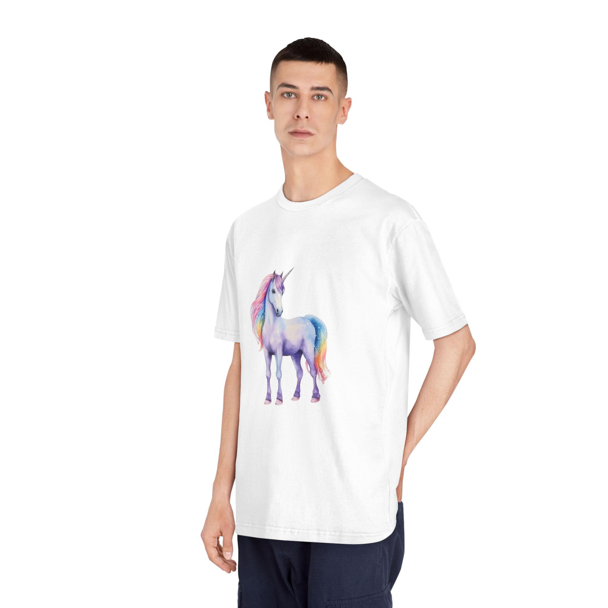 Cute Watercolor Unicorn Illustration Ai Generativexa Unisex Classic Crewneck T Shirt - Image 4