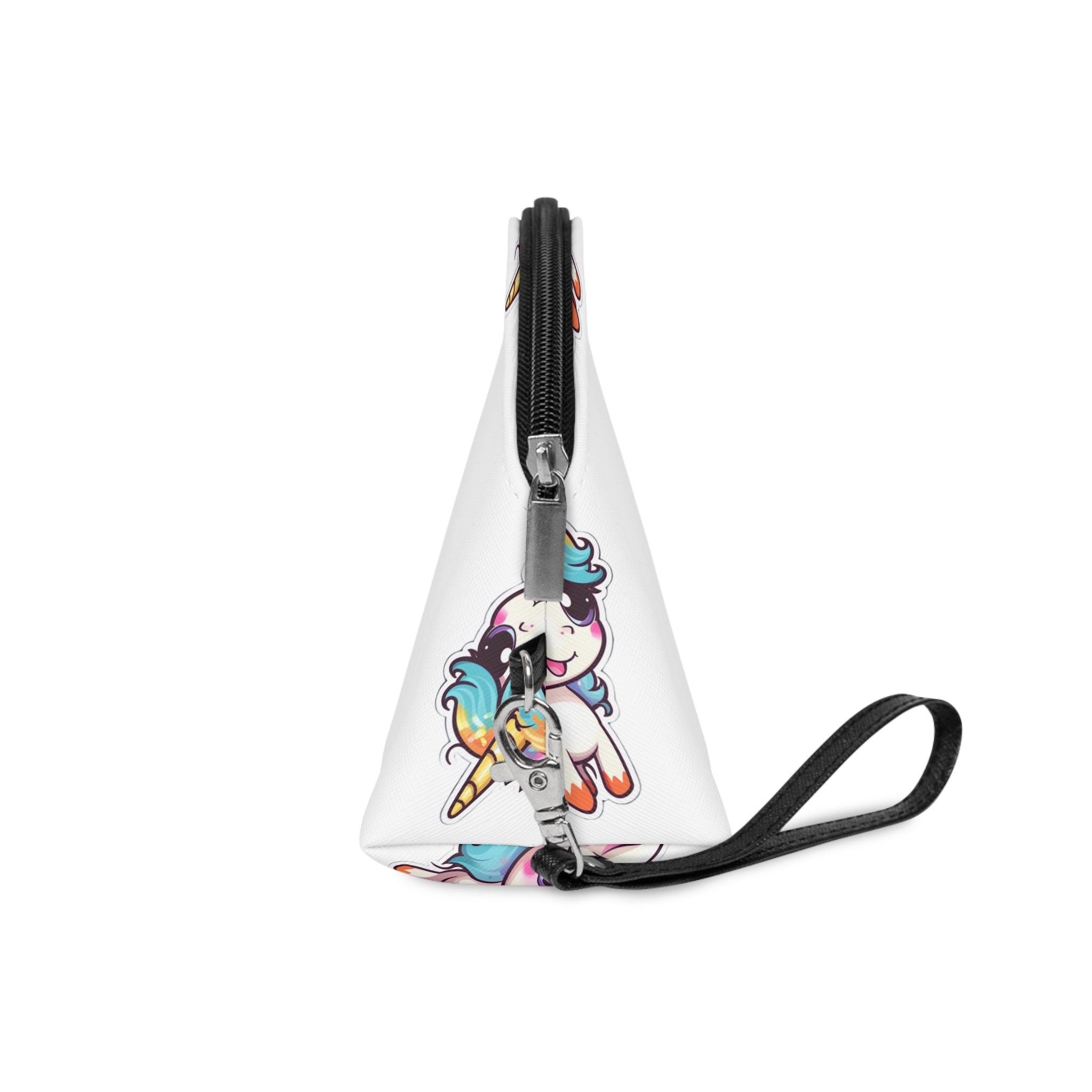 Sticker Unicorn With Rainbow Mane Blue Eyes Makeup Bag - Image 3