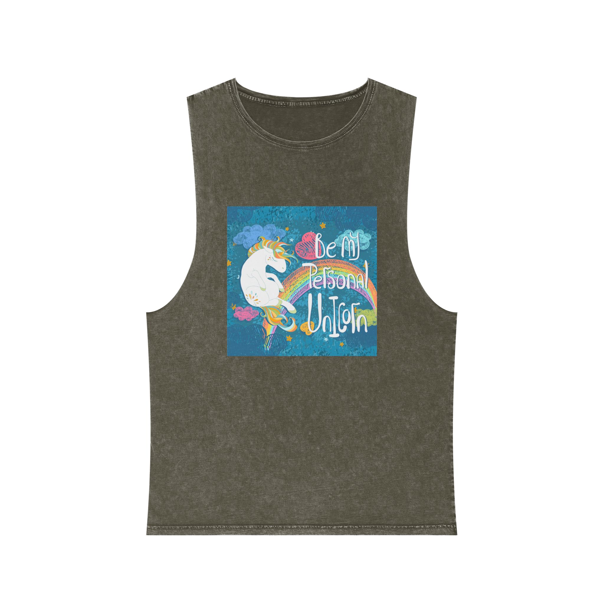 Be My Personal Unicorn Unisex Stonewash Tank Top - Image 5