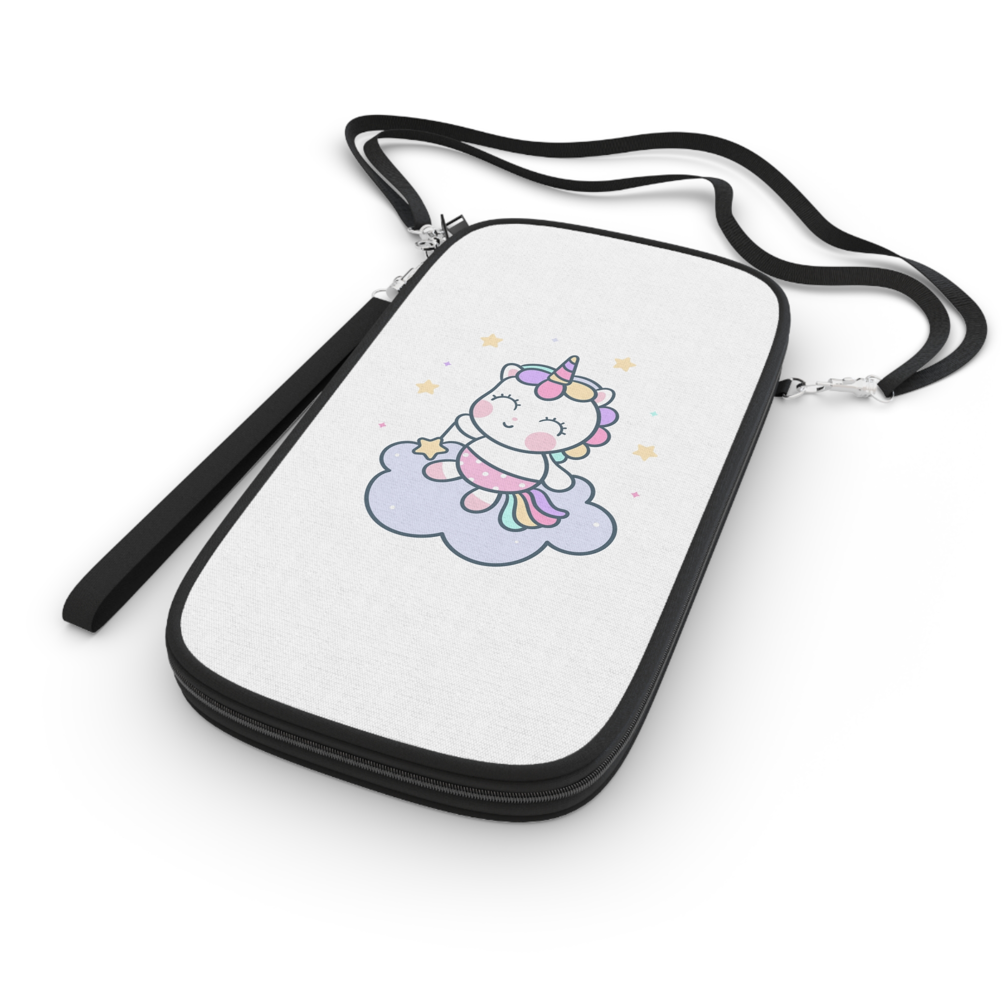 Hand Drawn Kawaii Unicorn Vector Cloud Passport Wallet - Image 3
