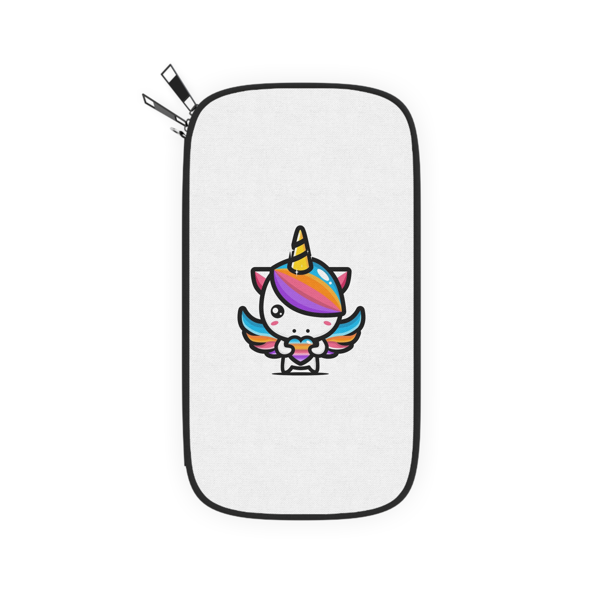 Cute Unicorn Hugging Colorful Heart Passport Wallet - Image 2