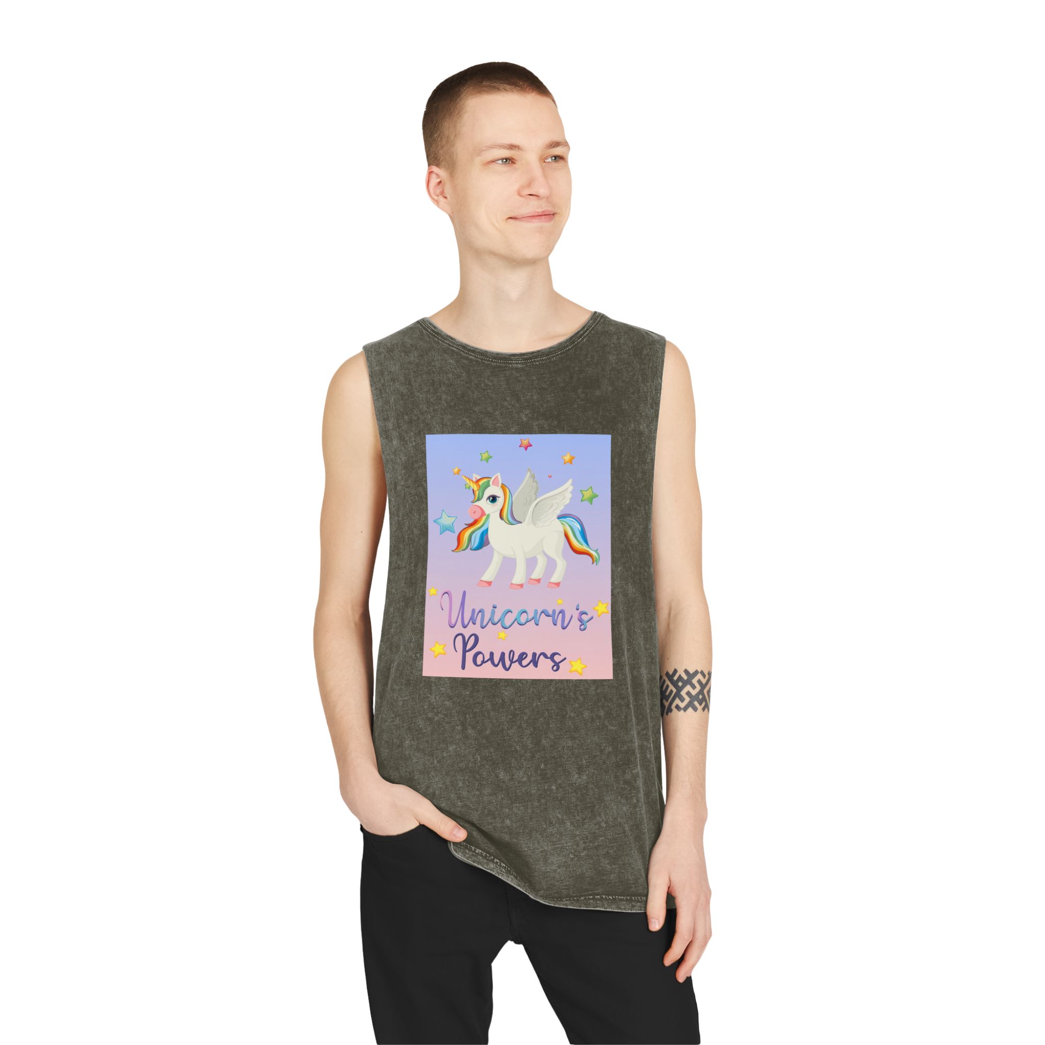 Unicorn V444 Unisex Stonewash Tank Top - Image 7