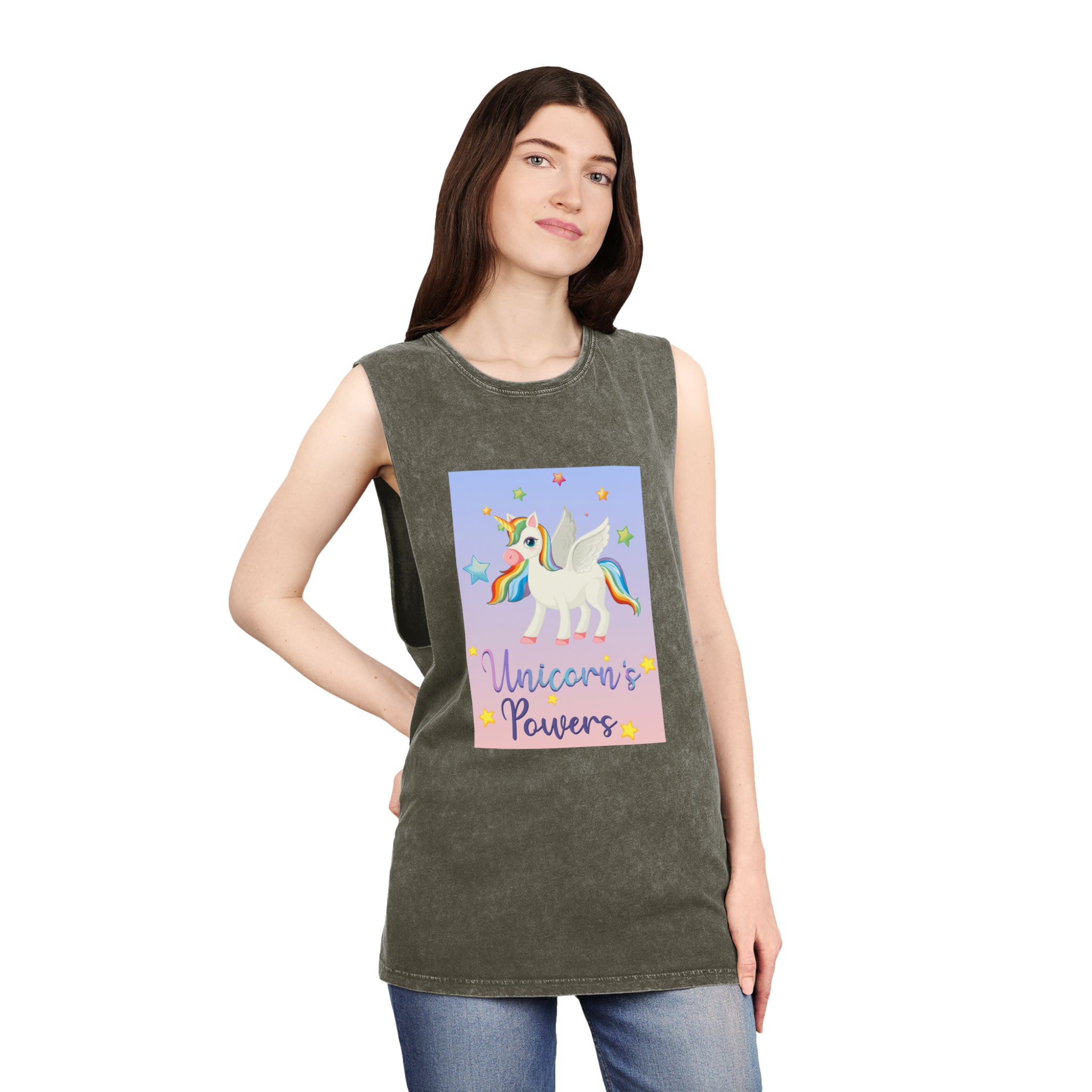 Unicorn V444 Unisex Stonewash Tank Top - Image 8