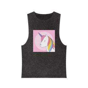 Beautiful Unicorn Unisex Stonewash Tank Top