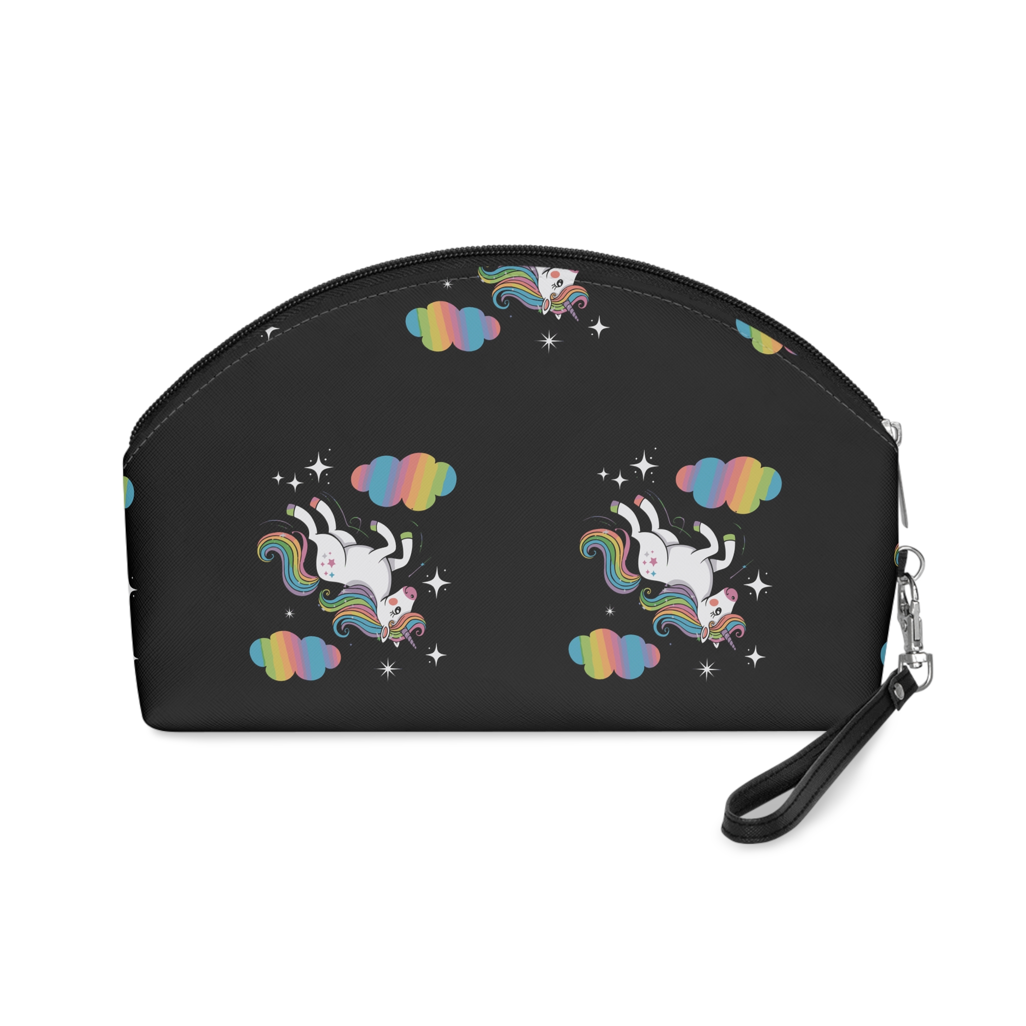 Rainbow With Rainbow It Words Unicorn Bottom Makeup Bag - Image 2