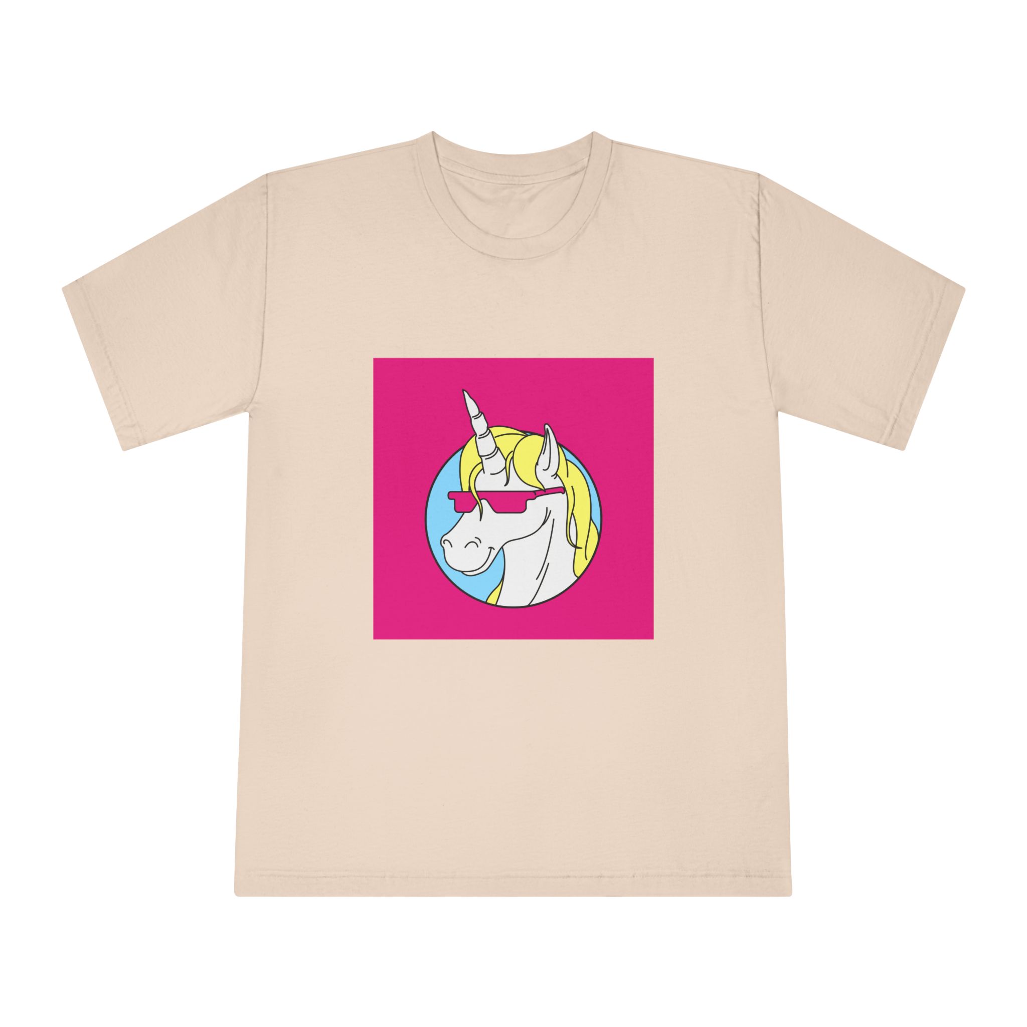 Retro Emblem of Unicorn Wearning A Glasses Unisex Classic Crewneck T Shirt - Image 9
