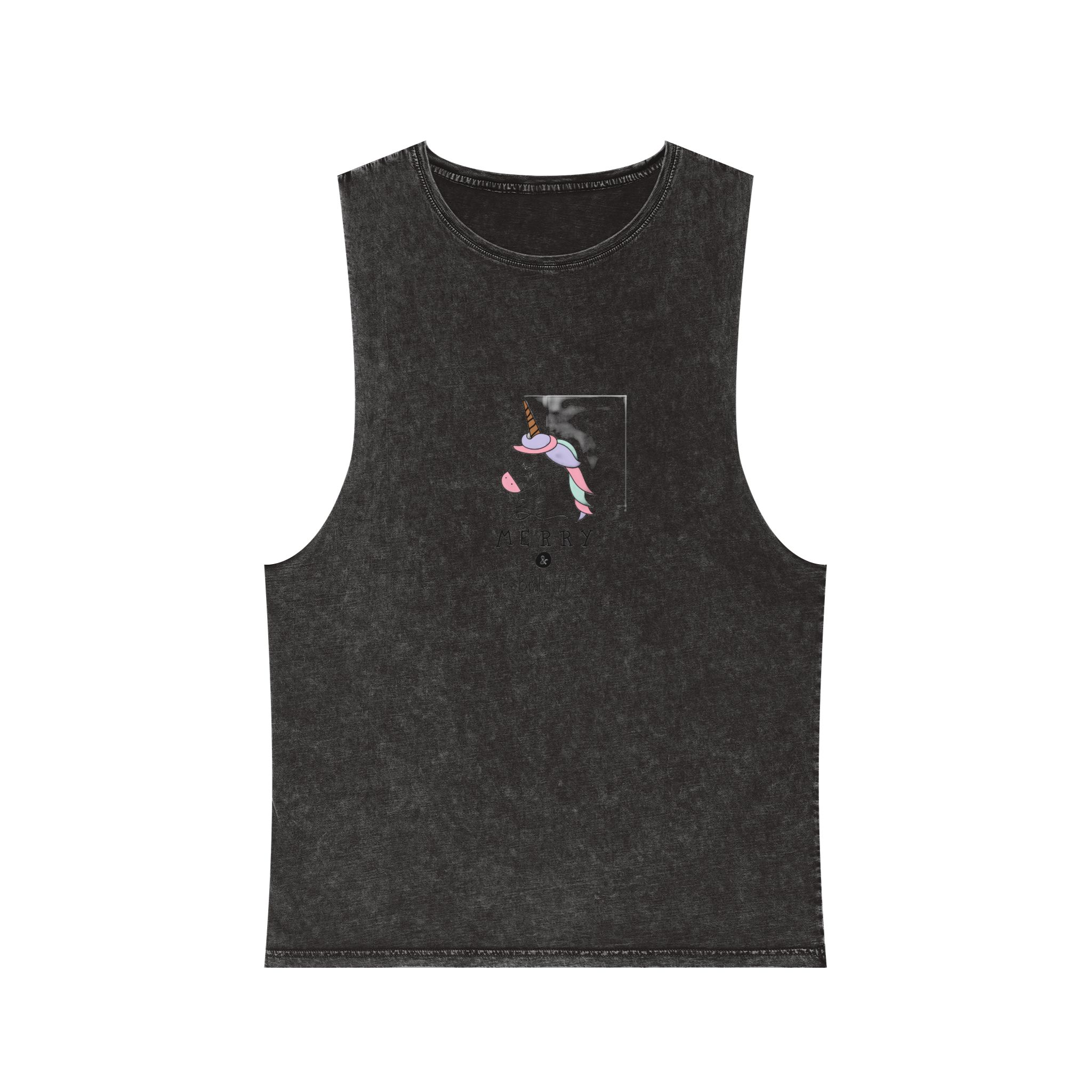 Christmas Card Unisex Stonewash Tank Top