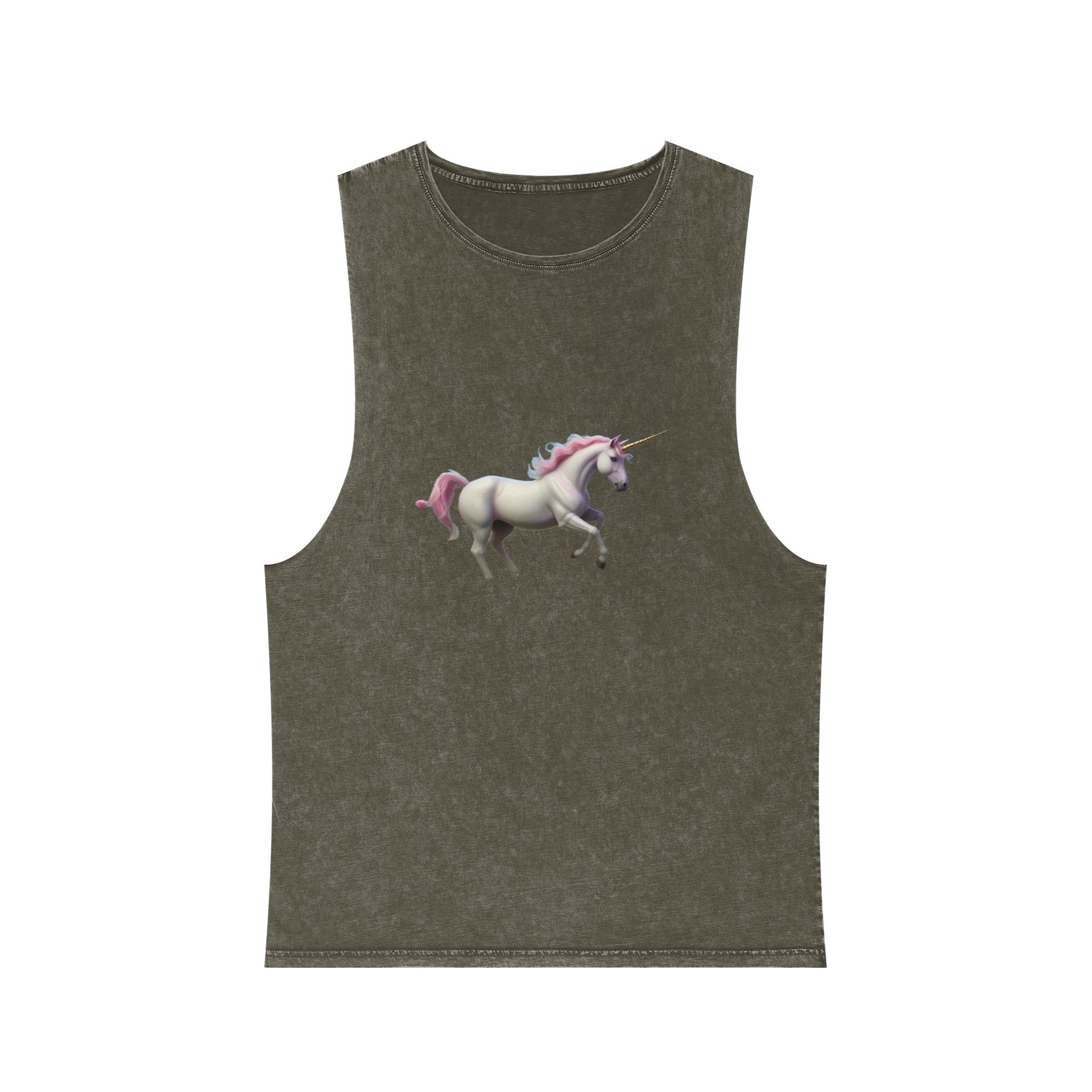 Beautiful Unicorn Running Magical Meadow Unicorn Background Images Whimsical Unicorn (54) Unisex Stonewash Tank Top - Image 5