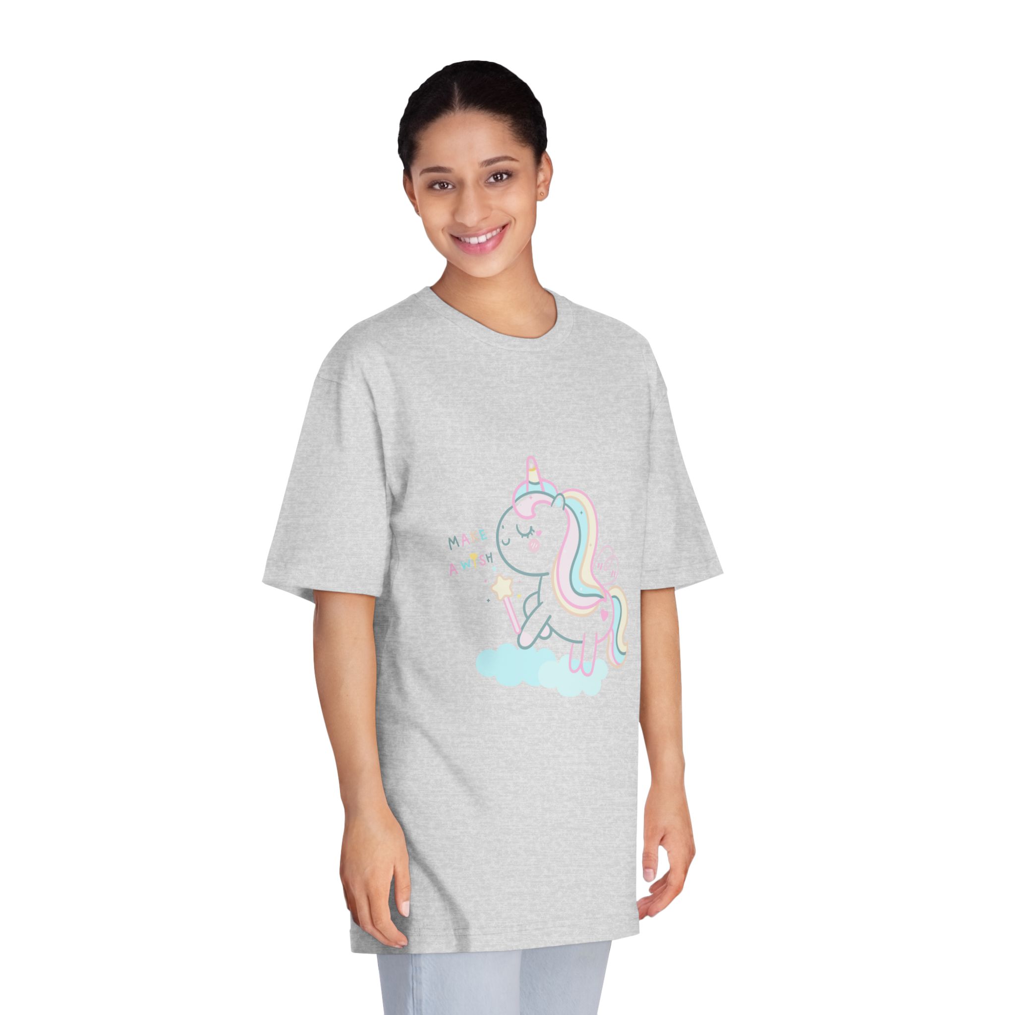 Cute Unicorn Pastel Holding Magic Wand Unisex Classic Crewneck T Shirt - Image 15