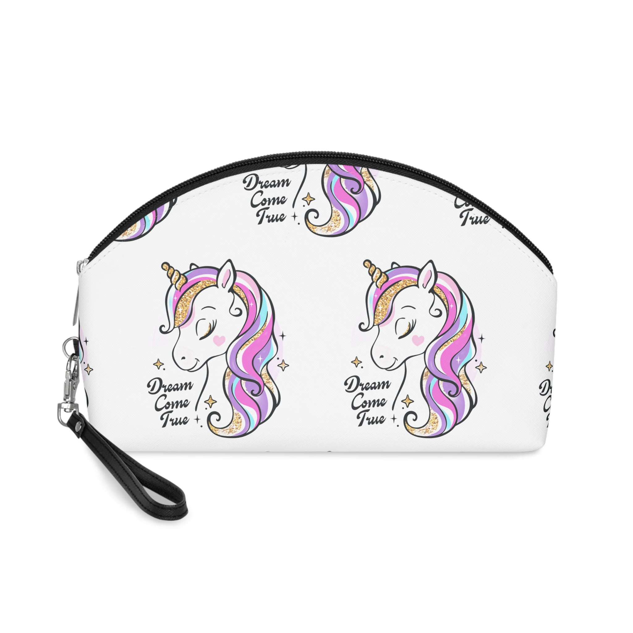 Art Beautiful Cartoon Little Unicorn On A White Background Sequins Print For Clothes and T Shirts Vector Illustration Fan T Shirt Design Vector Print Makeup Bag