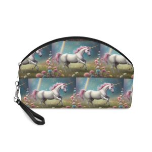 Beautiful Unicorn Running Magical Meadow Unicorn Background Images Whimsical Unicorn (15) Makeup Bag