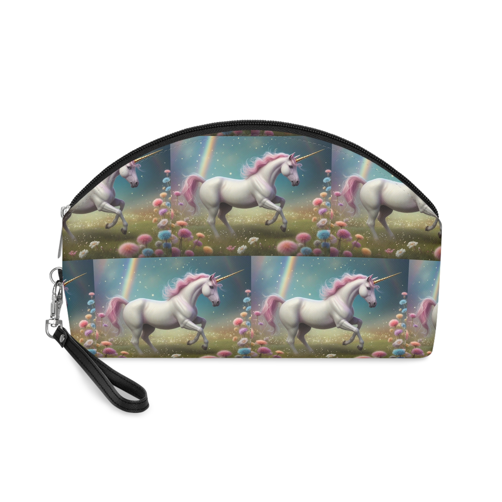 Beautiful Unicorn Running Magical Meadow Unicorn Background Images Whimsical Unicorn (15) Makeup Bag