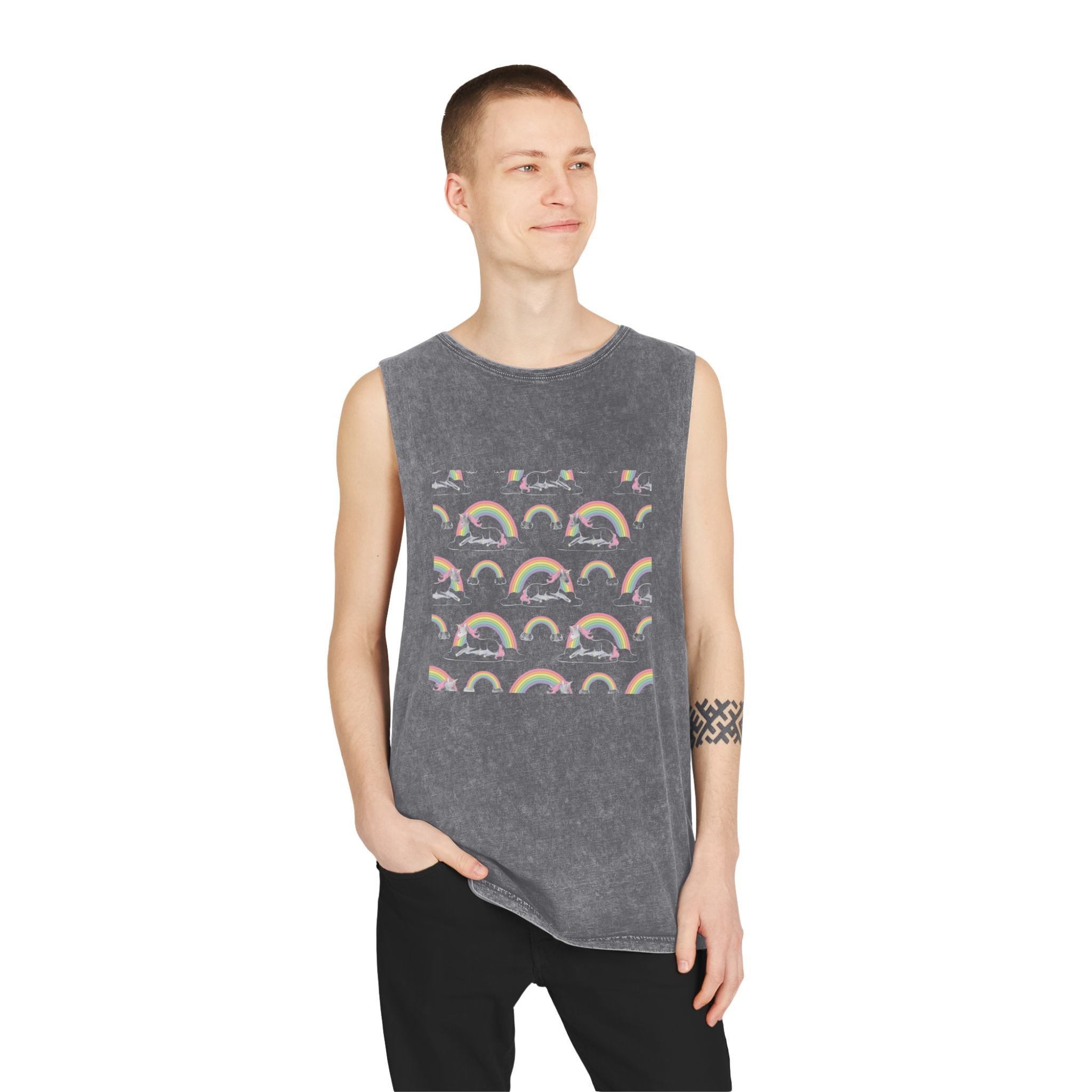 Unicorn V538 Unisex Stonewash Tank Top - Image 11
