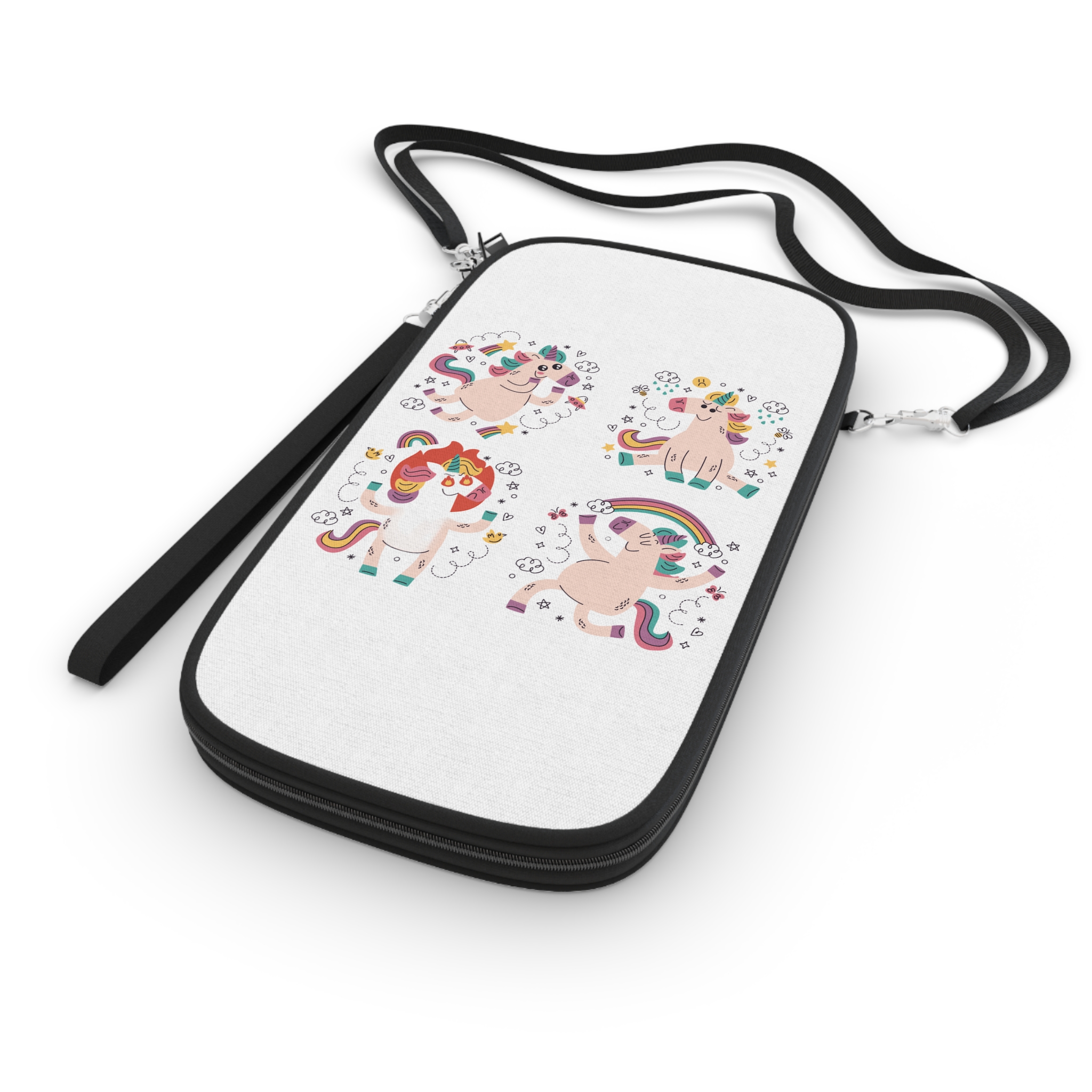Doodle Hand Drawn Unicorn Stickers 2 Passport Wallet - Image 3