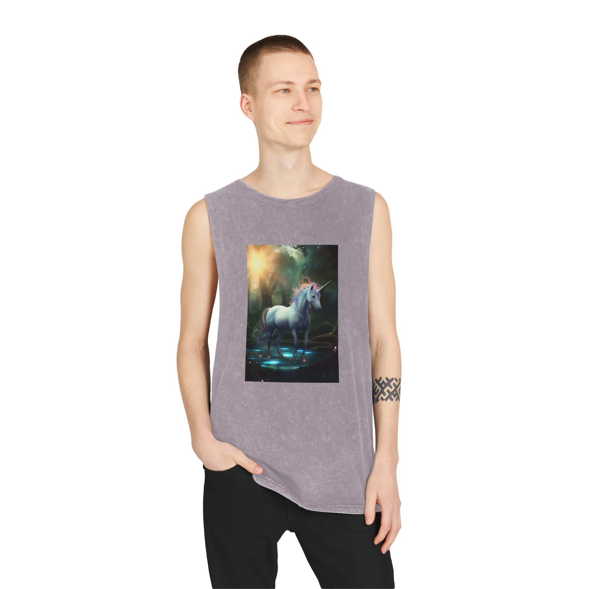 Magical Mythical Unicorn Creature 9 Unisex Stonewash Tank Top - Image 19