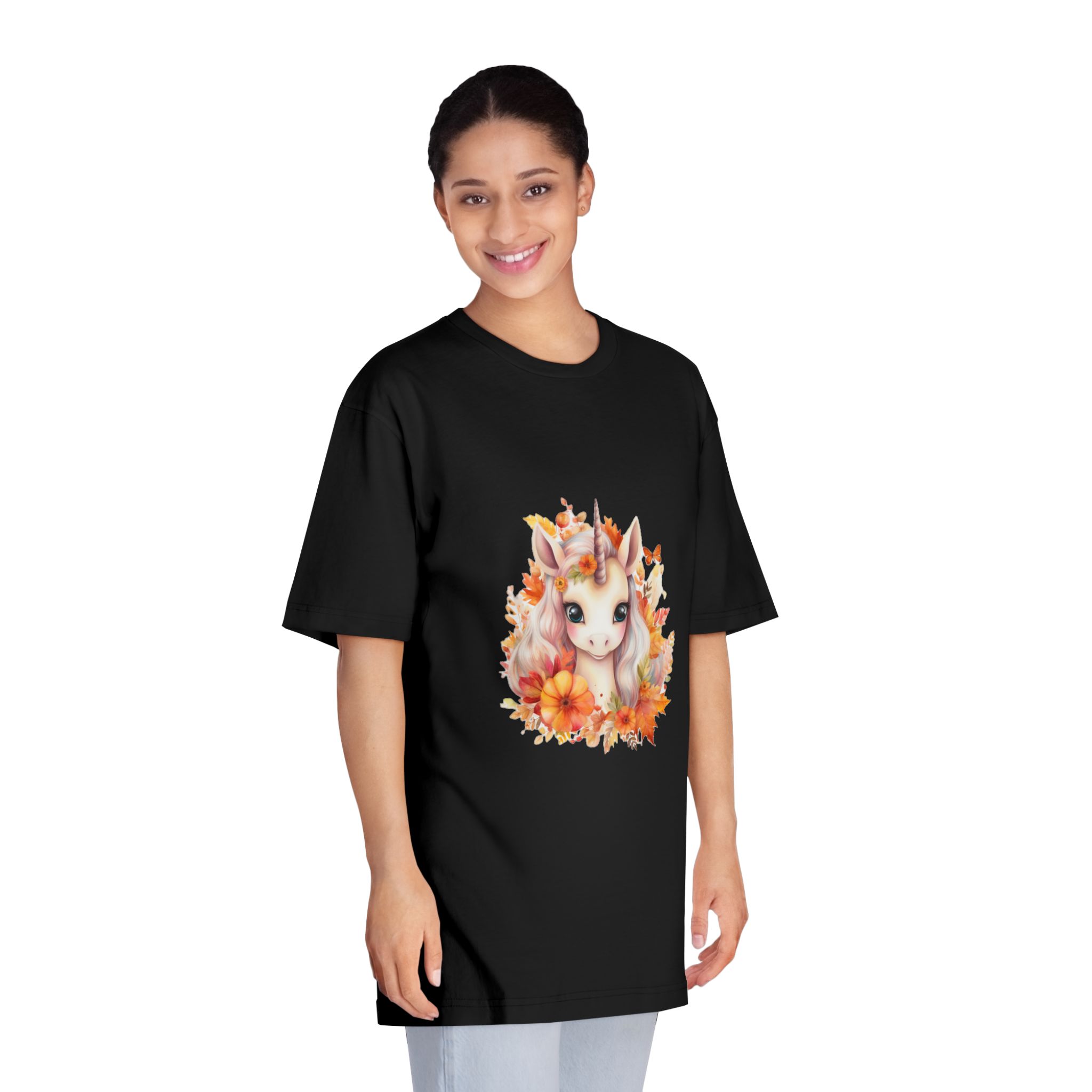 There Is Unicorn With Long Mane Flowers Around It Generative Ai Unisex Classic Crewneck T Shirt - Image 7