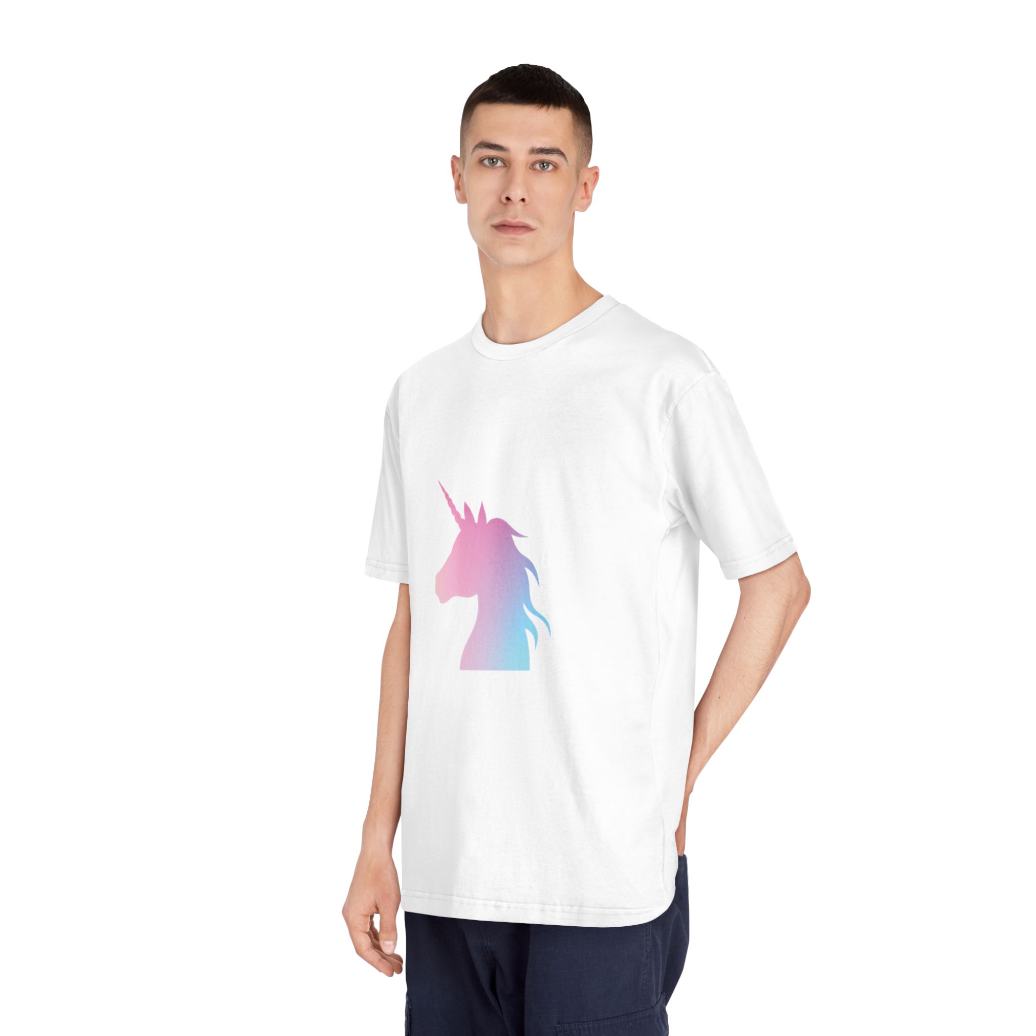 Pastel Unicorn Silhouette Art Unisex Classic Crewneck T Shirt - Image 4