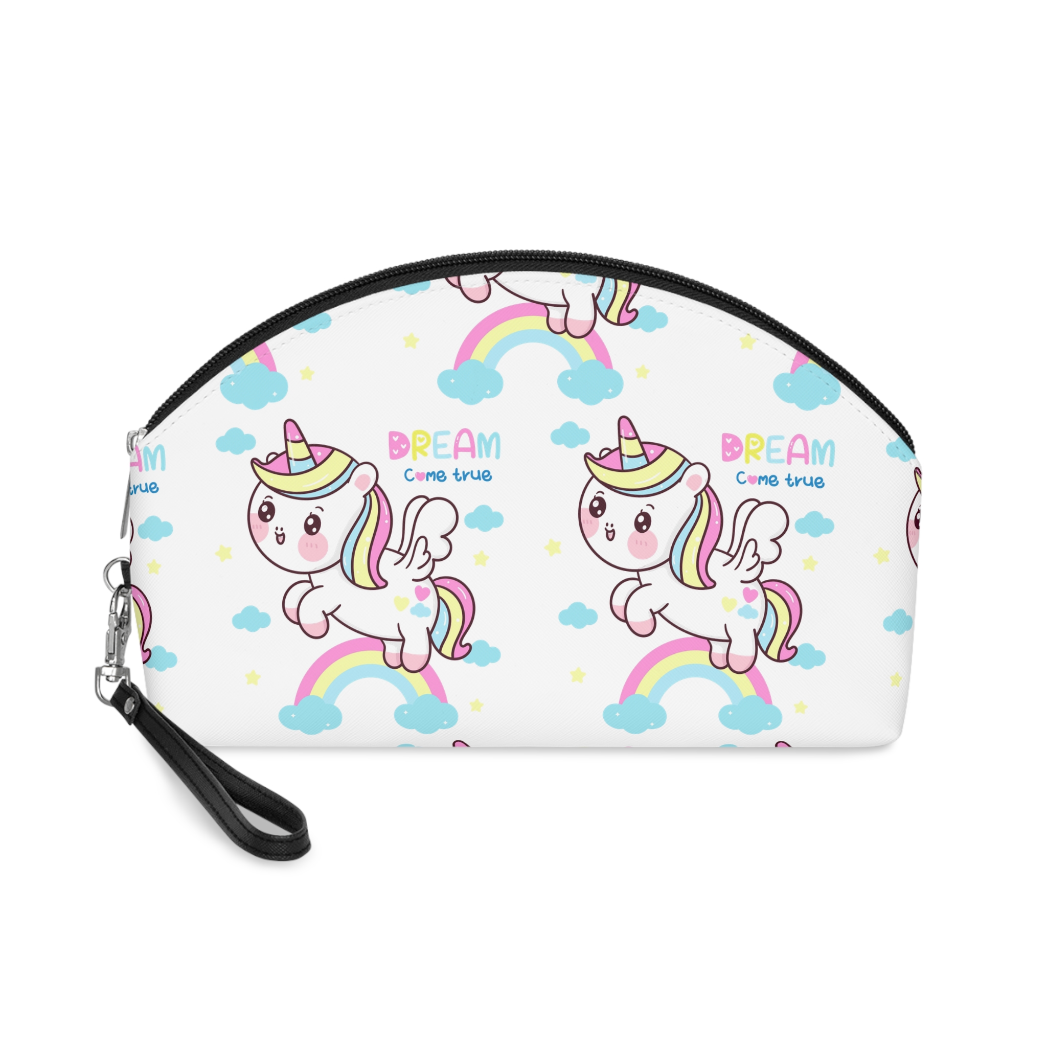 Cute Unicorn Pegasus Cartoon Fly Pastel Rainbow Kawaii Animal Makeup Bag