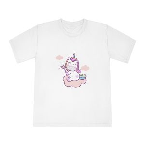 Cute Unicorn Vector Holding Heart Wand Cloud Unisex Classic Crewneck T Shirt