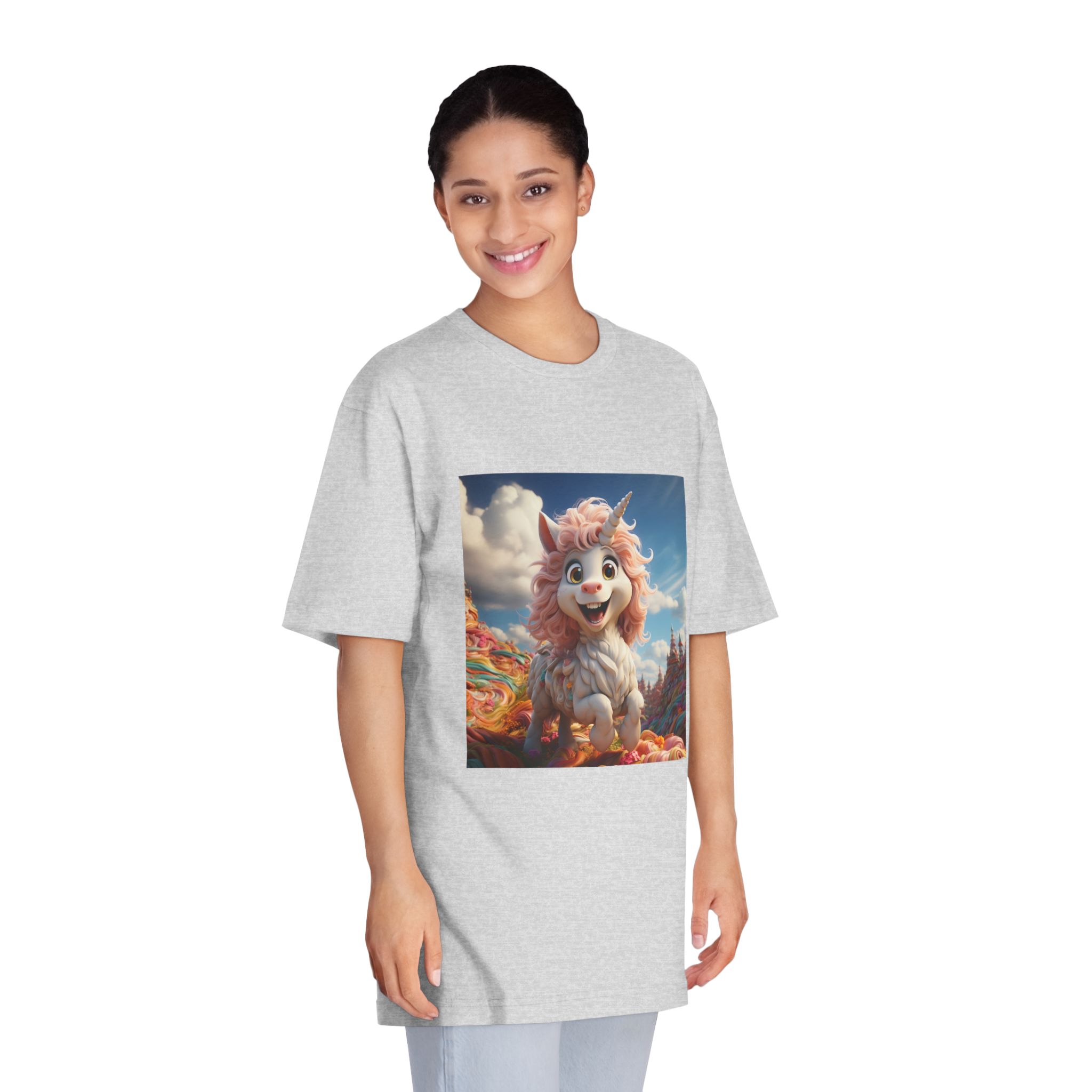 There Is Cartoon Unicorn That Is Standing Field Candy Generative Ai Unisex Classic Crewneck T Shirt - Image 15