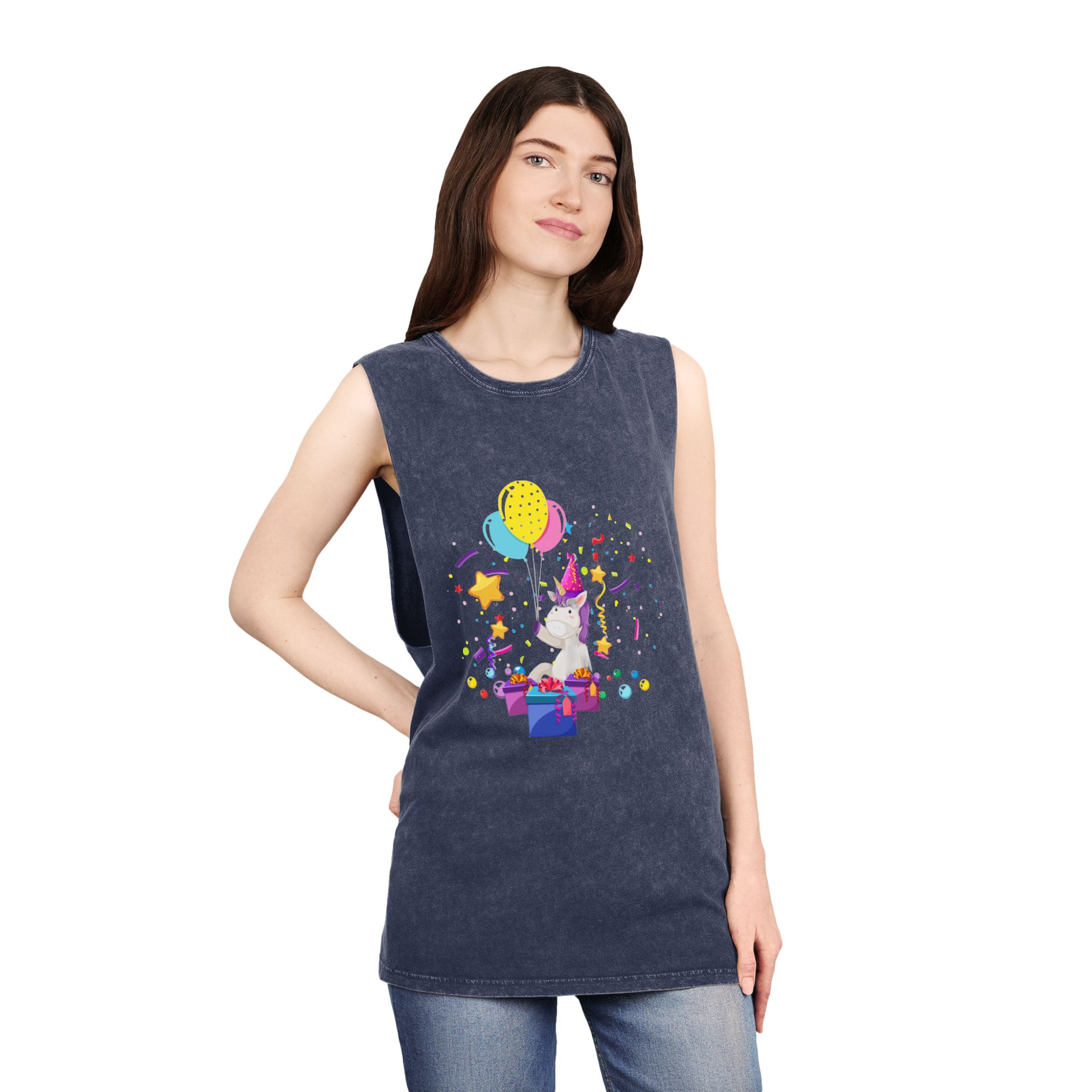 Unicorn V157 Unisex Stonewash Tank Top - Image 16