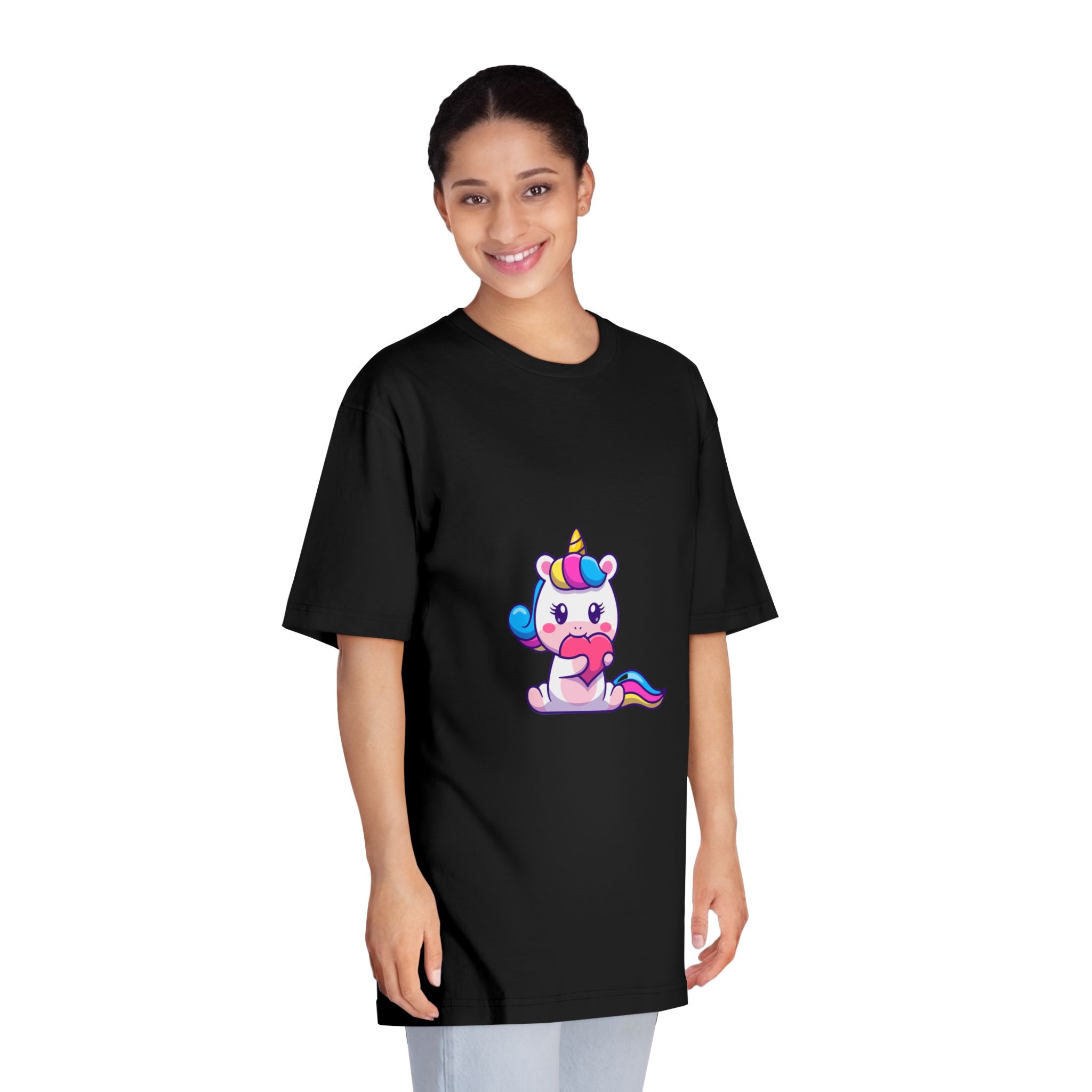 Cute Unicorn Heart Unisex Classic Crewneck T Shirt - Image 7