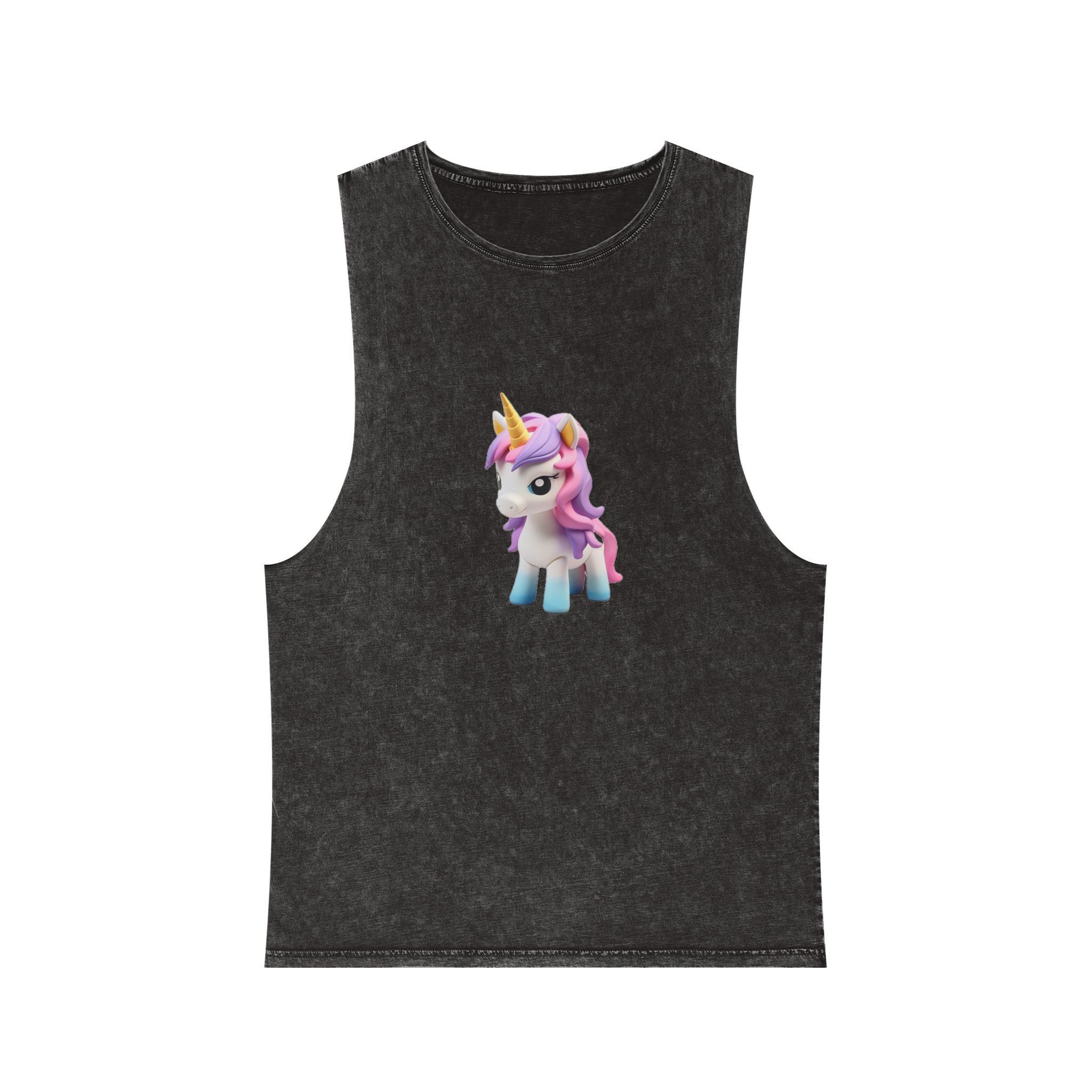 Mythical Unicorn Kids Figurine Style (5) Unisex Stonewash Tank Top