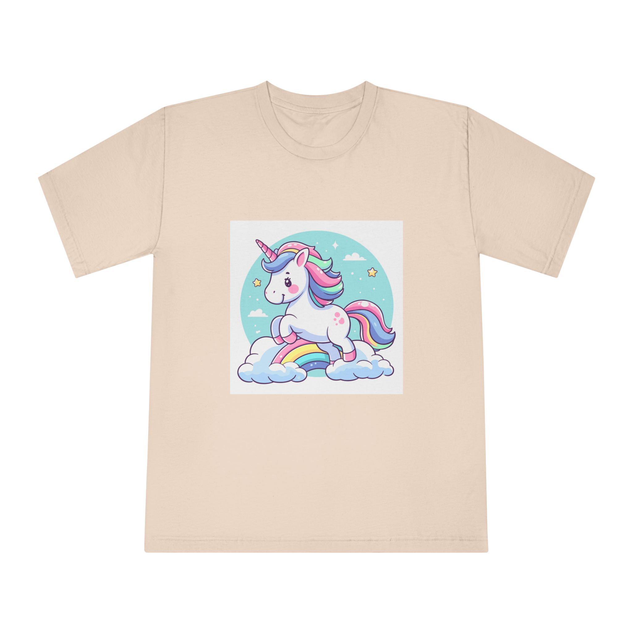 Cartoon Unicorn With Rainbow Its Tail Unisex Classic Crewneck T Shirt - Image 9