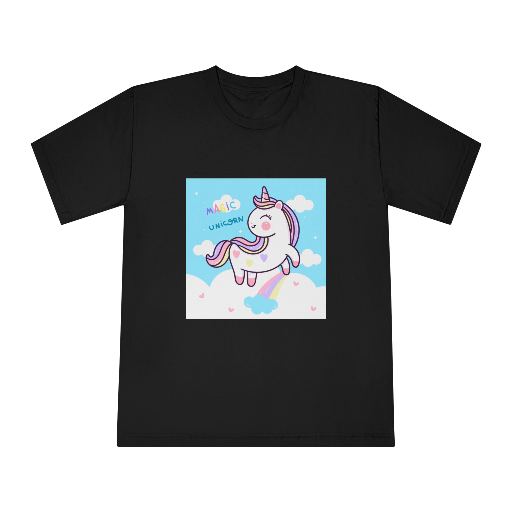 Unicorn Fly With Rainbow Kawaii Animal Unisex Classic Crewneck T Shirt - Image 5