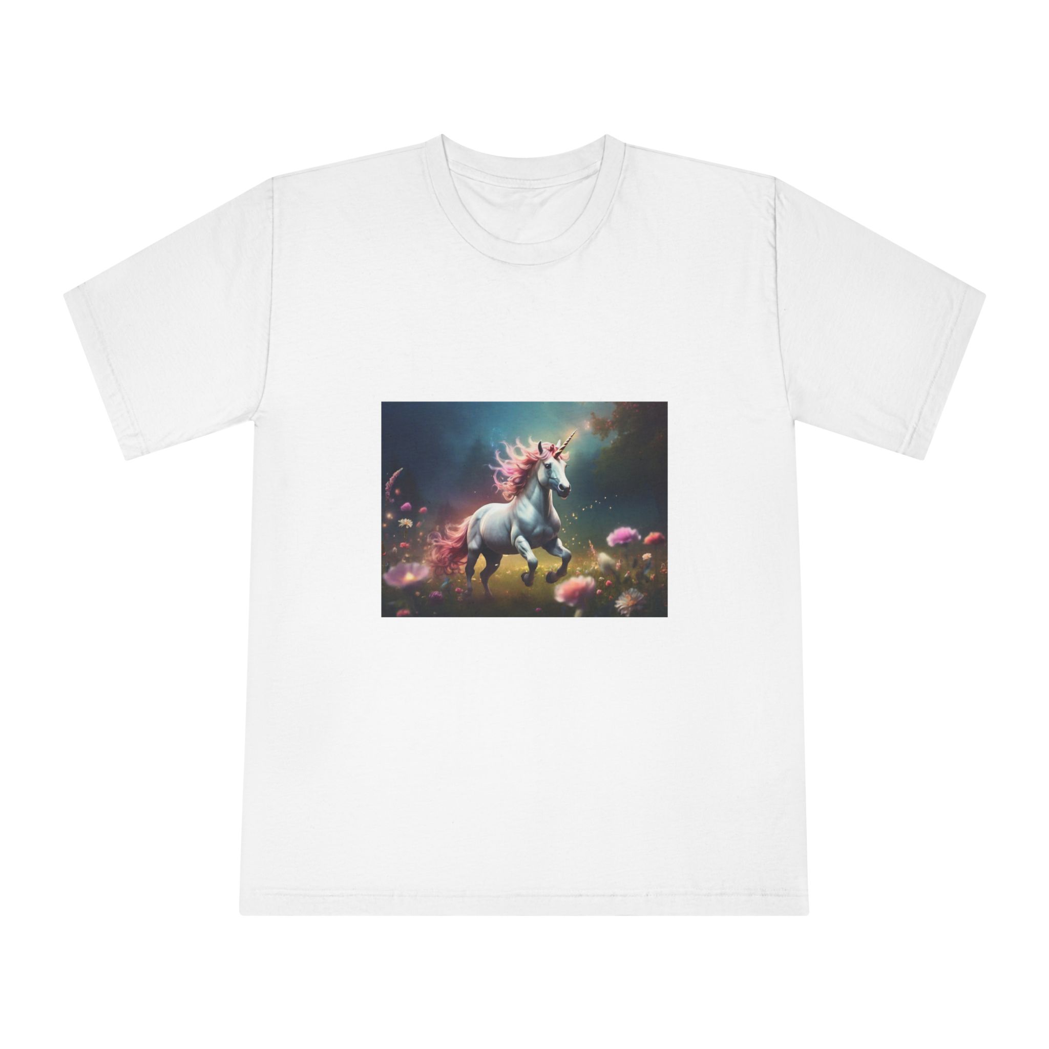 Beautiful Unicorn Running Magical Meadow Unicorn Background Images Whimsical Unicorn (22) Unisex Classic Crewneck T Shirt