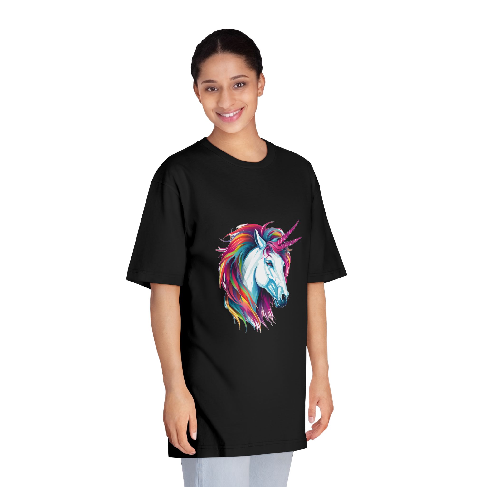 Close Up Unicorns Head With Colorful Mane Generative Ai Copy Unisex Classic Crewneck T Shirt - Image 7